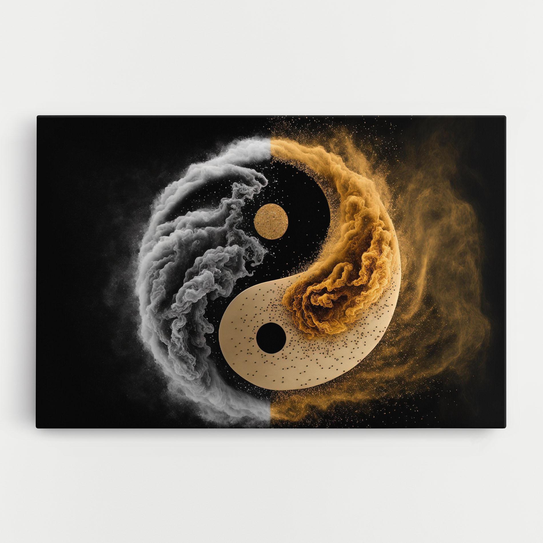 Leinwandbild Cream Smoke Yinyang mockup 0