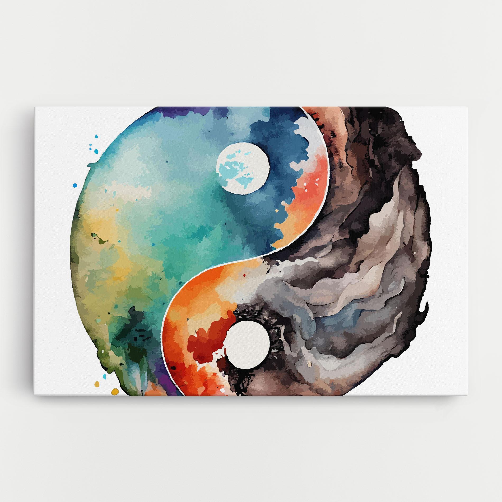 Leinwandbild Earth Yinyang Art mockup 0