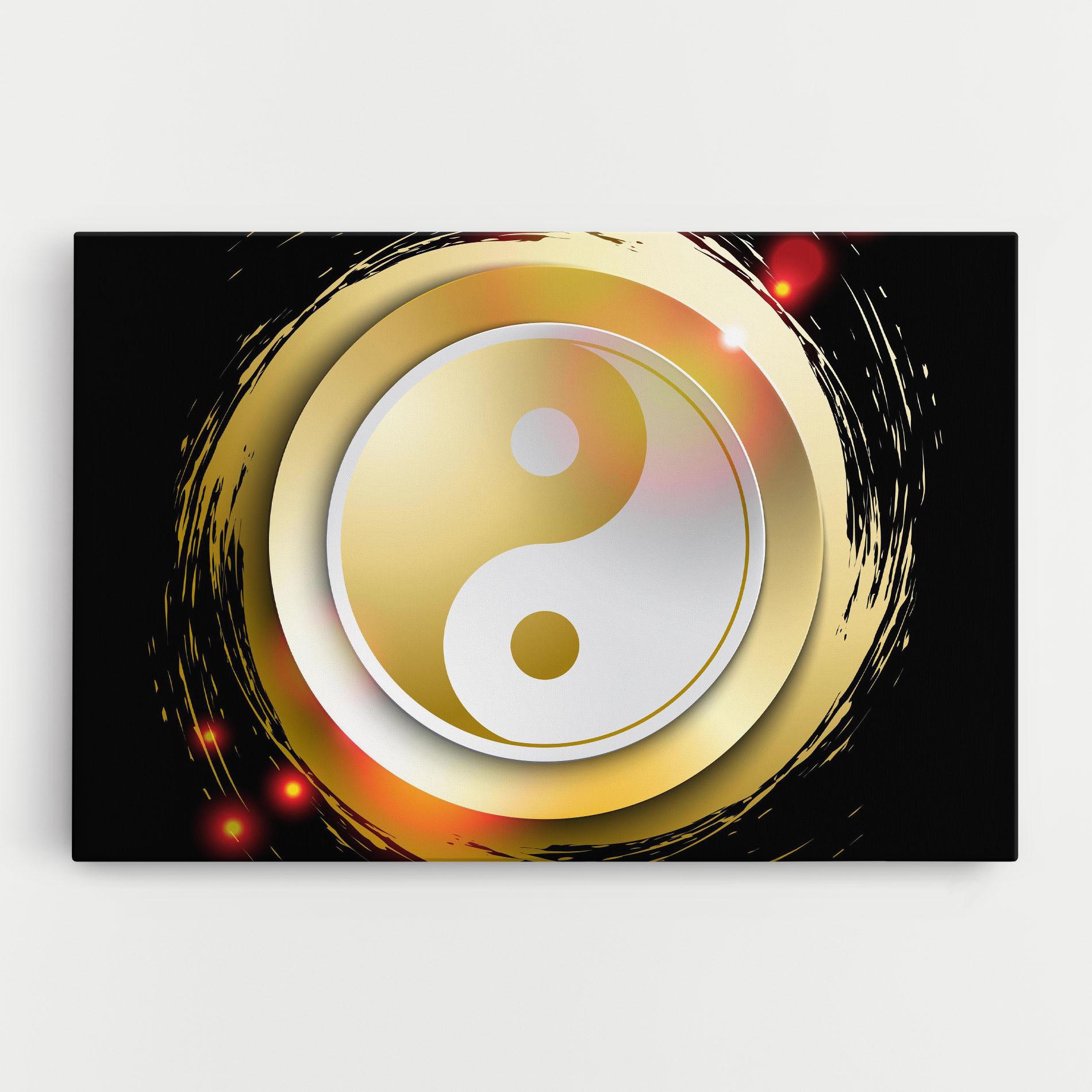Leinwandbild Gold Light Yinyang mockup 0