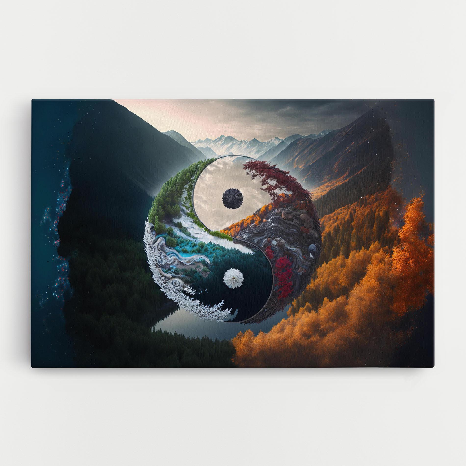Leinwandbild Mountain Yinyang mockup 0