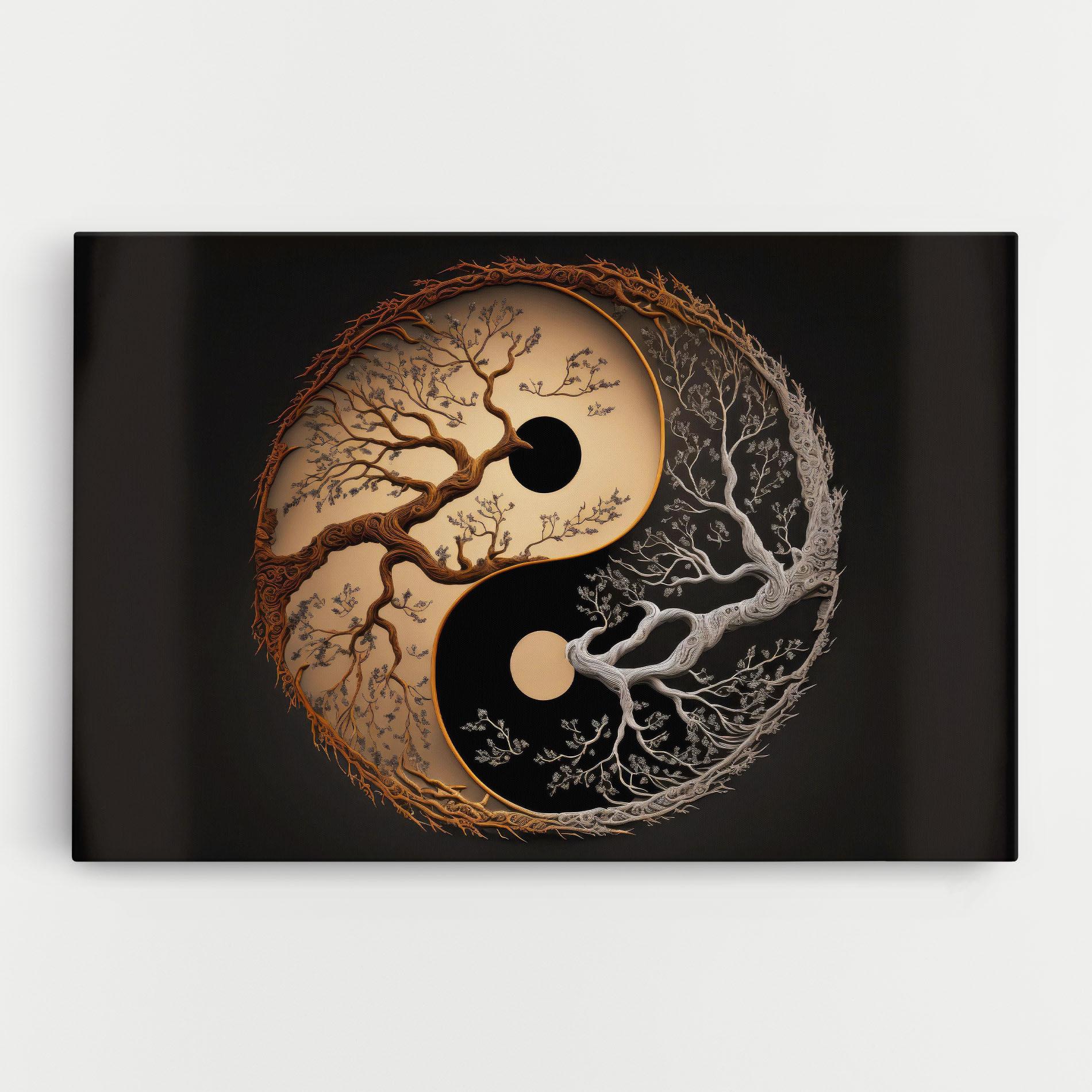 Leinwandbild Old Tree Yinyang mockup 0