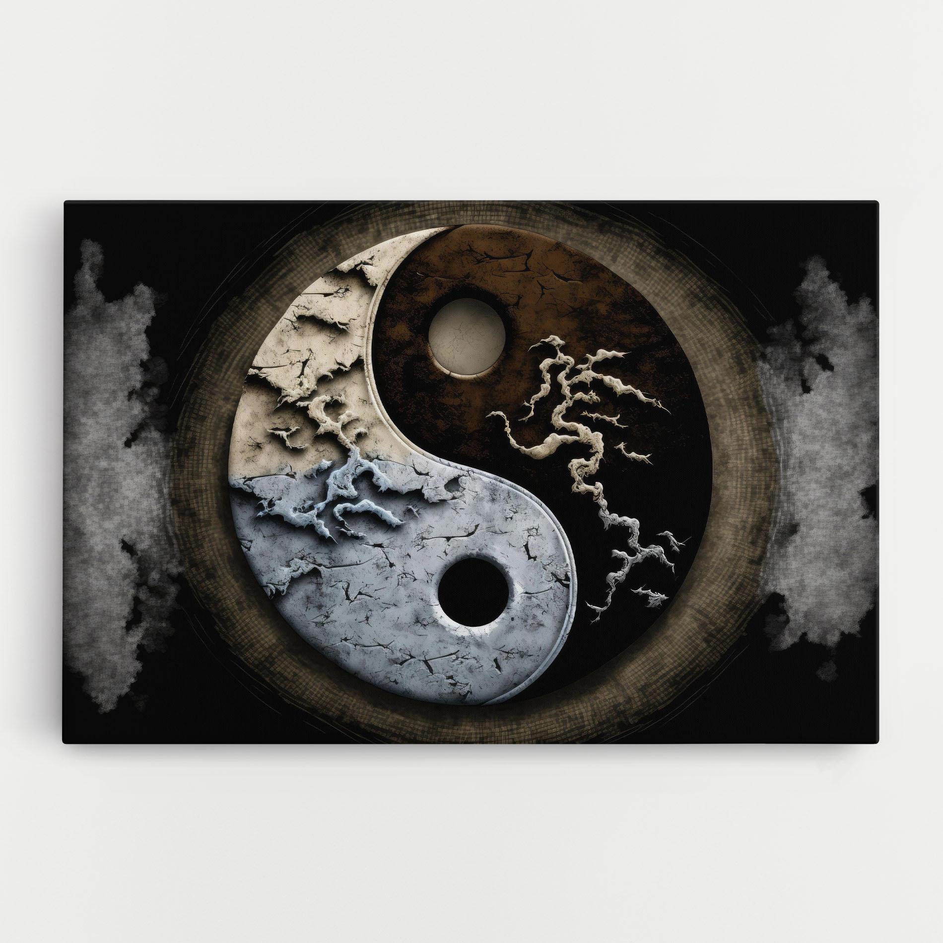 Leinwandbild Vintage Yinyang mockup 0
