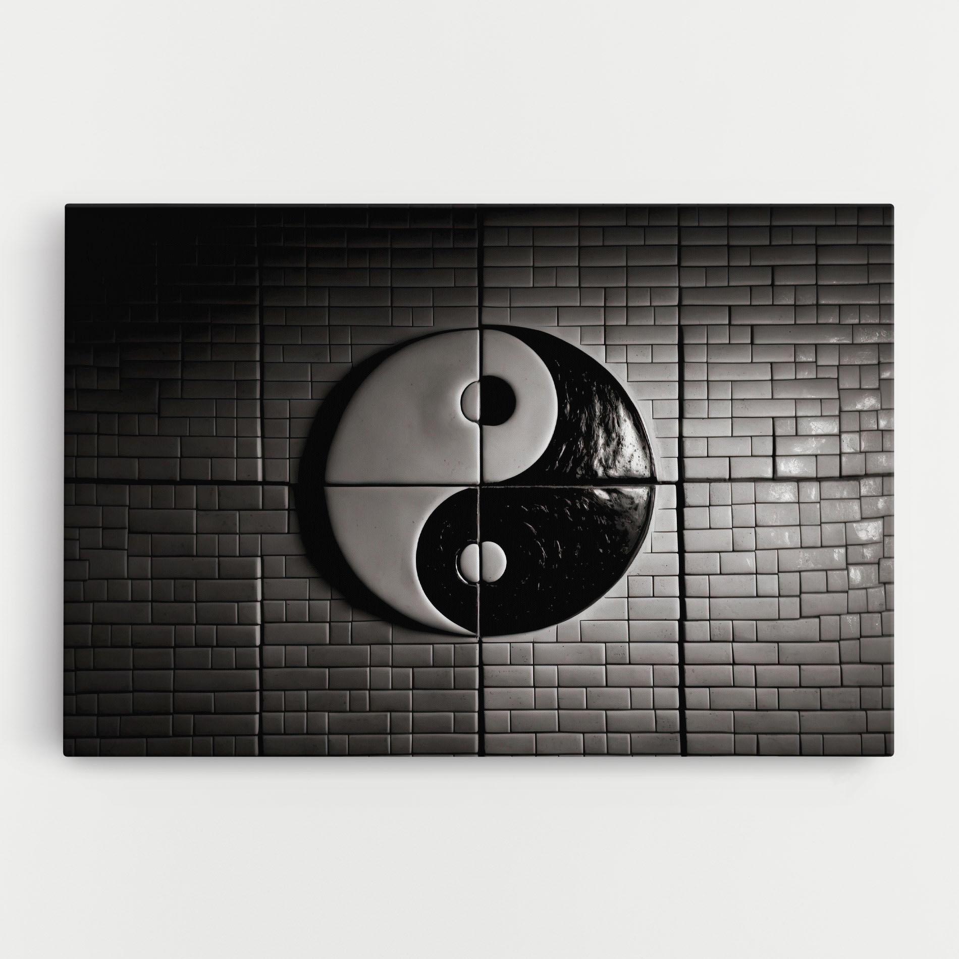 Leinwandbild Yinyang Tiles Wall mockup 0