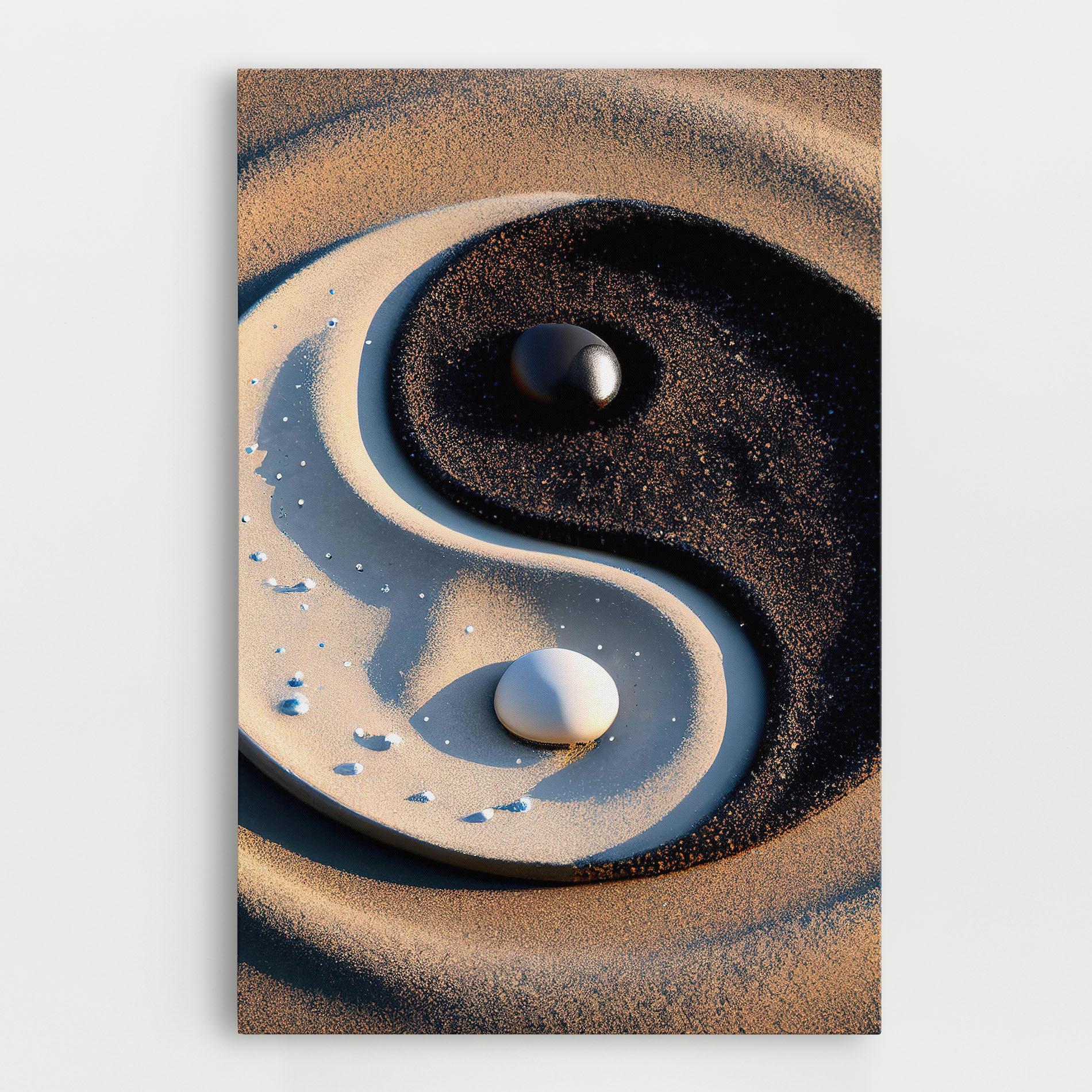 Leinwandbild Pretty Sand Yinyang mockup 0