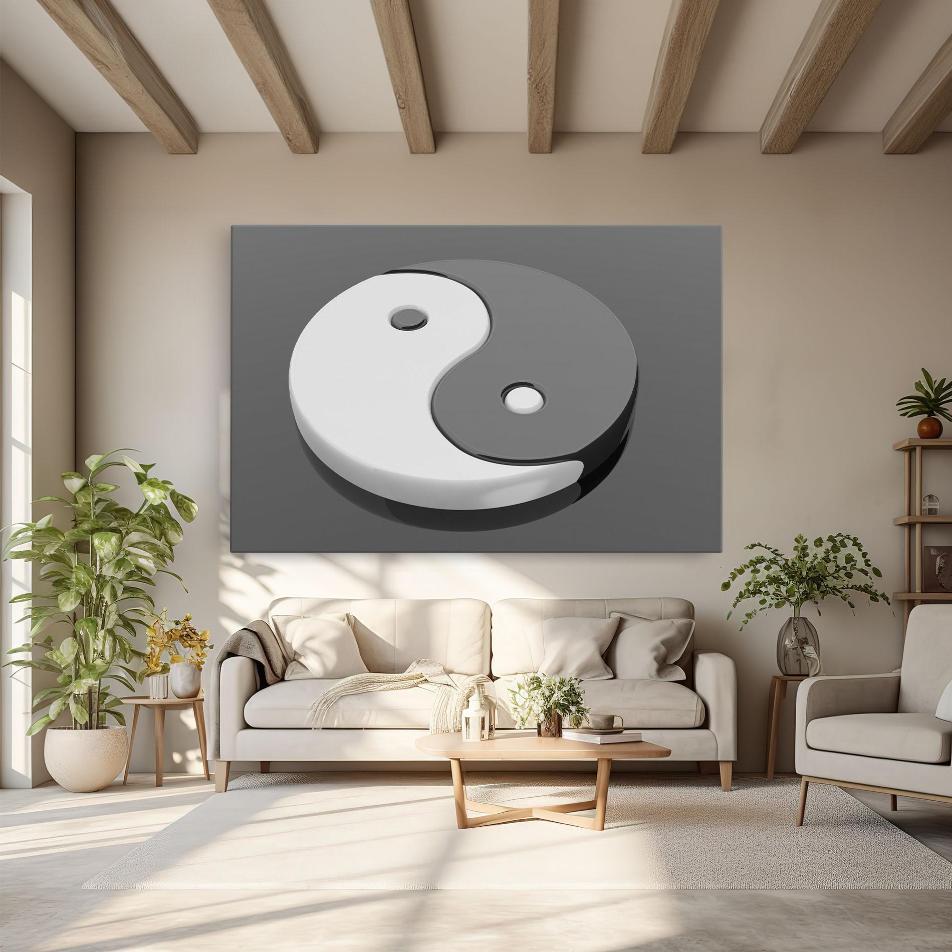 Leinwandbild 3d Yinyang mockup 6