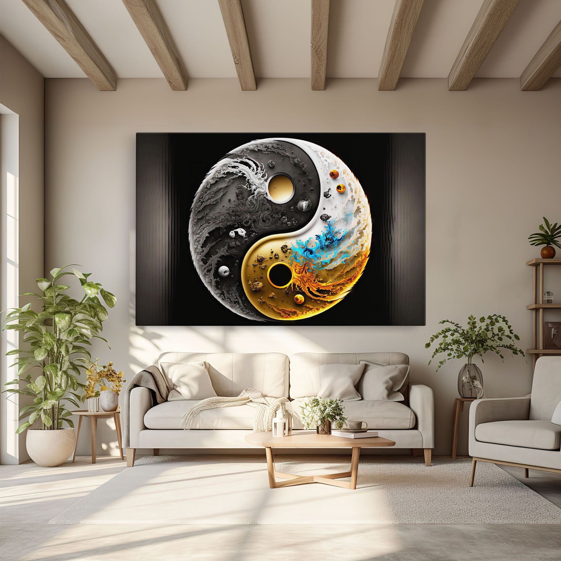 Black Yellow Yinyang mockup 6