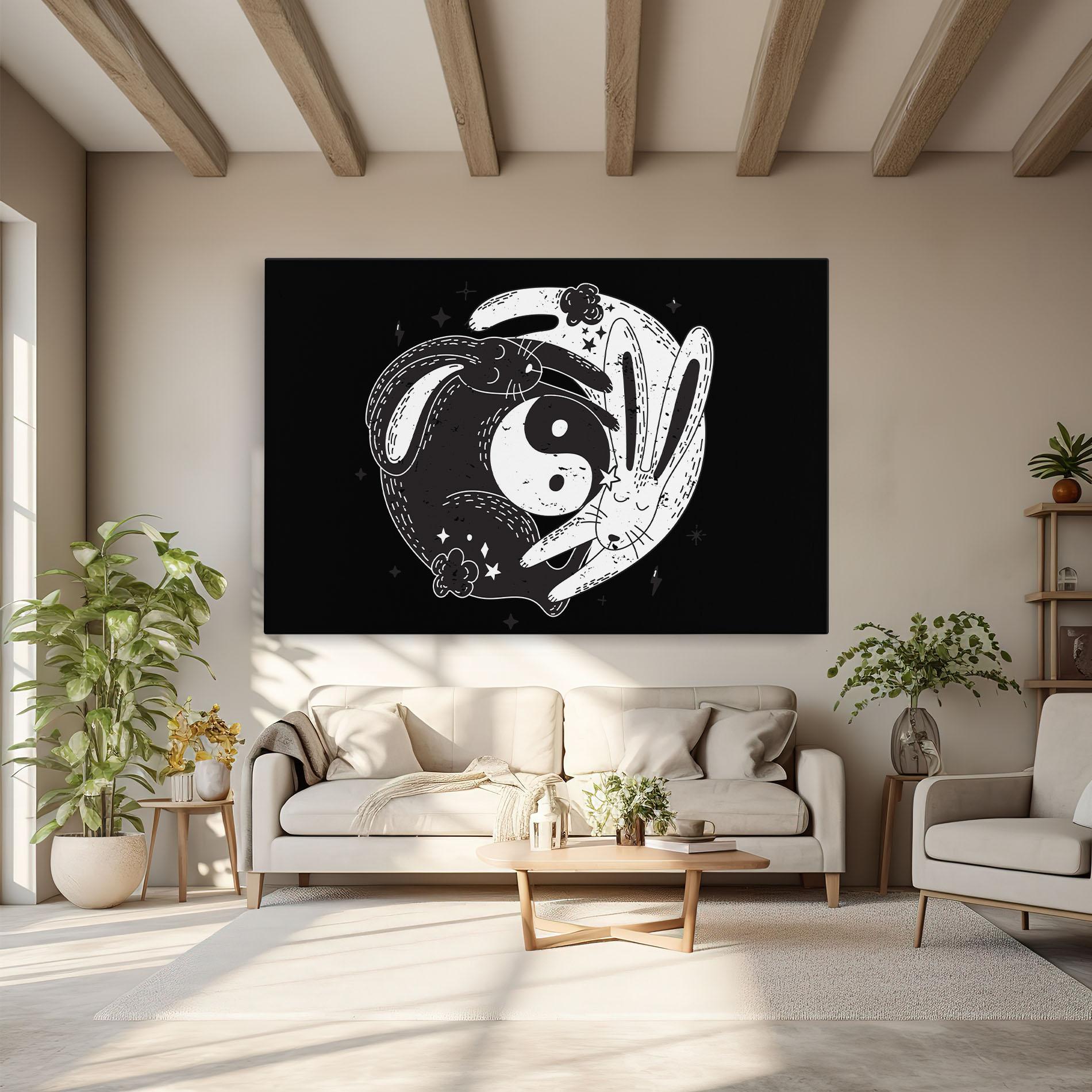 Leinwandbild Bunny Yinyang mockup 6