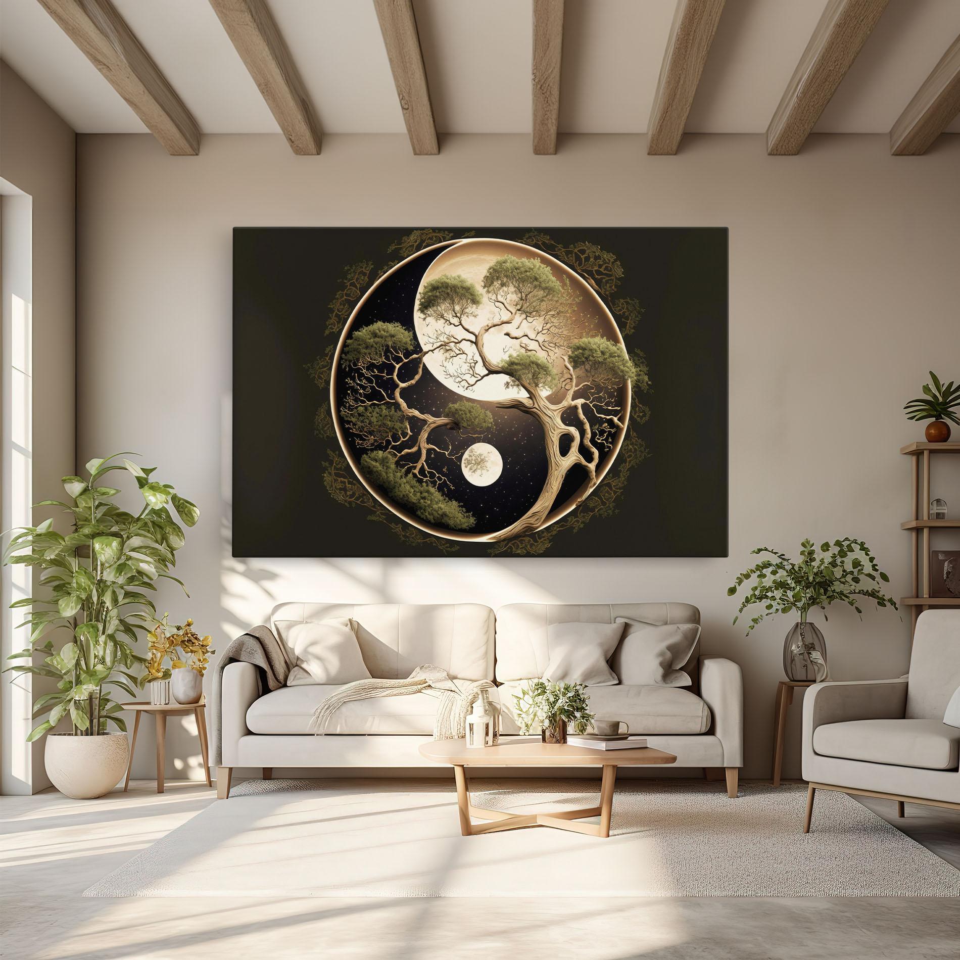 Leinwandbild Green Tree Yinyang mockup 6