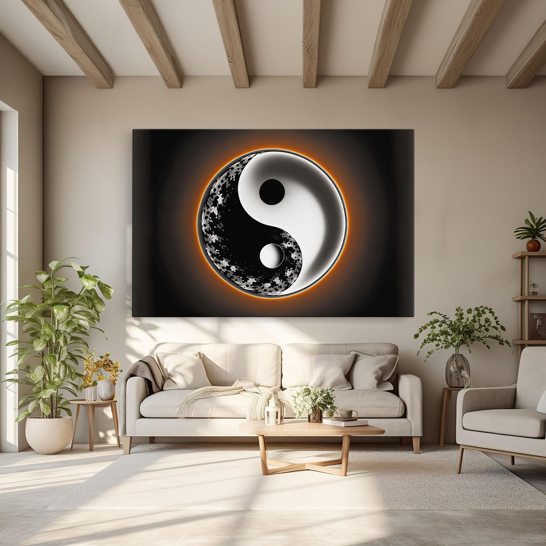 Leinwandbild Purple Light Yinyang mockup 6