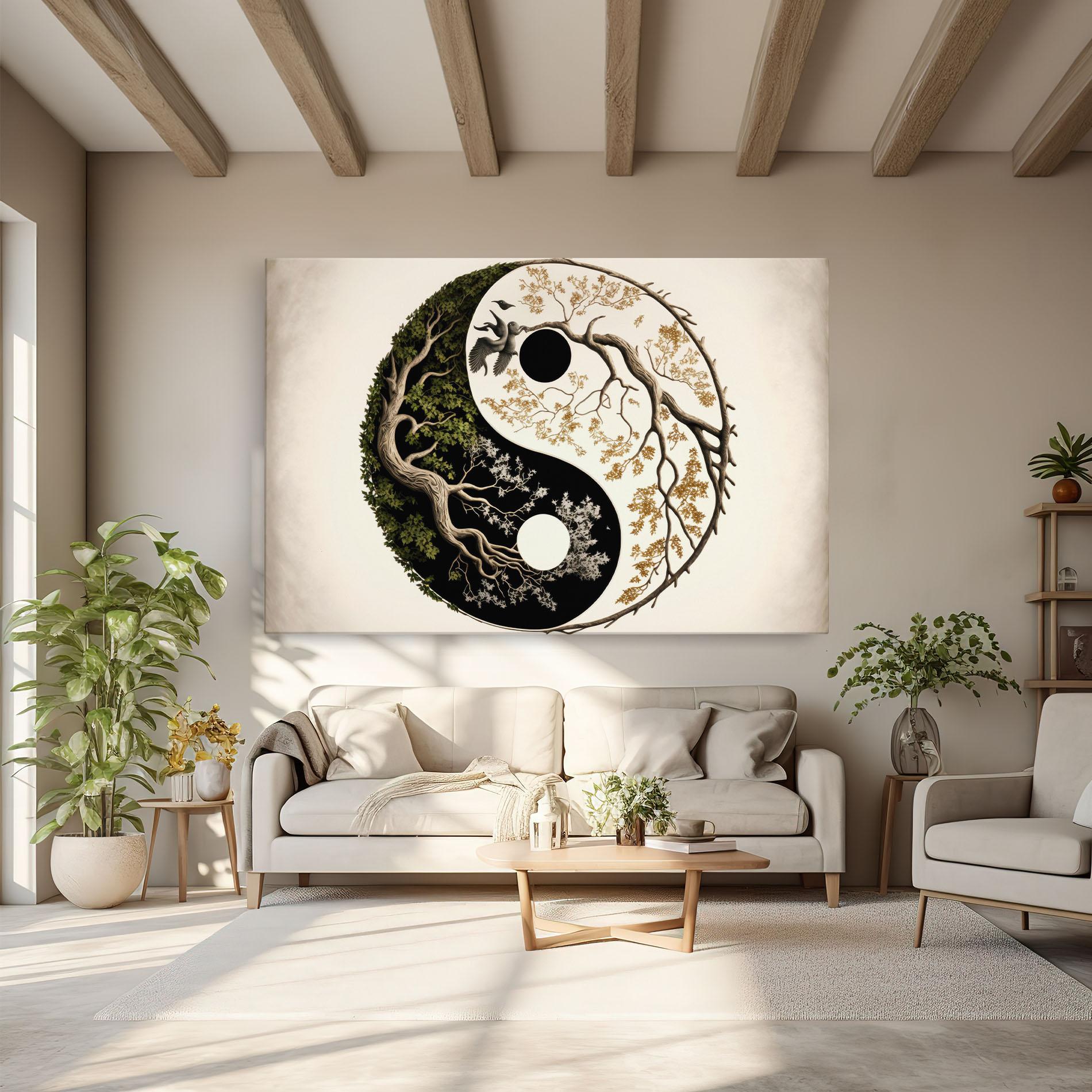 Leinwandbild Tree Yinyang mockup 6