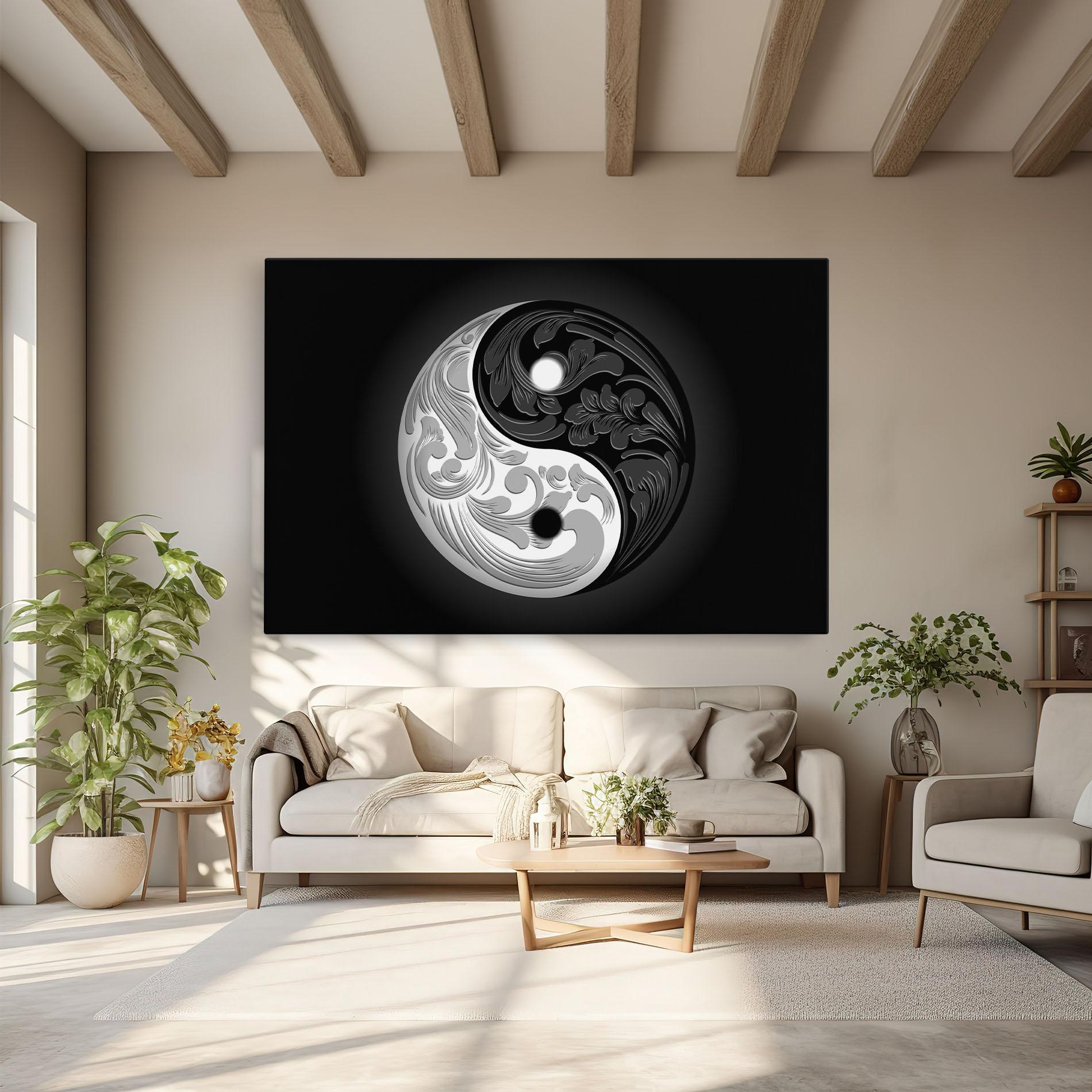 Leinwandbild Yinyang Grey mockup 6
