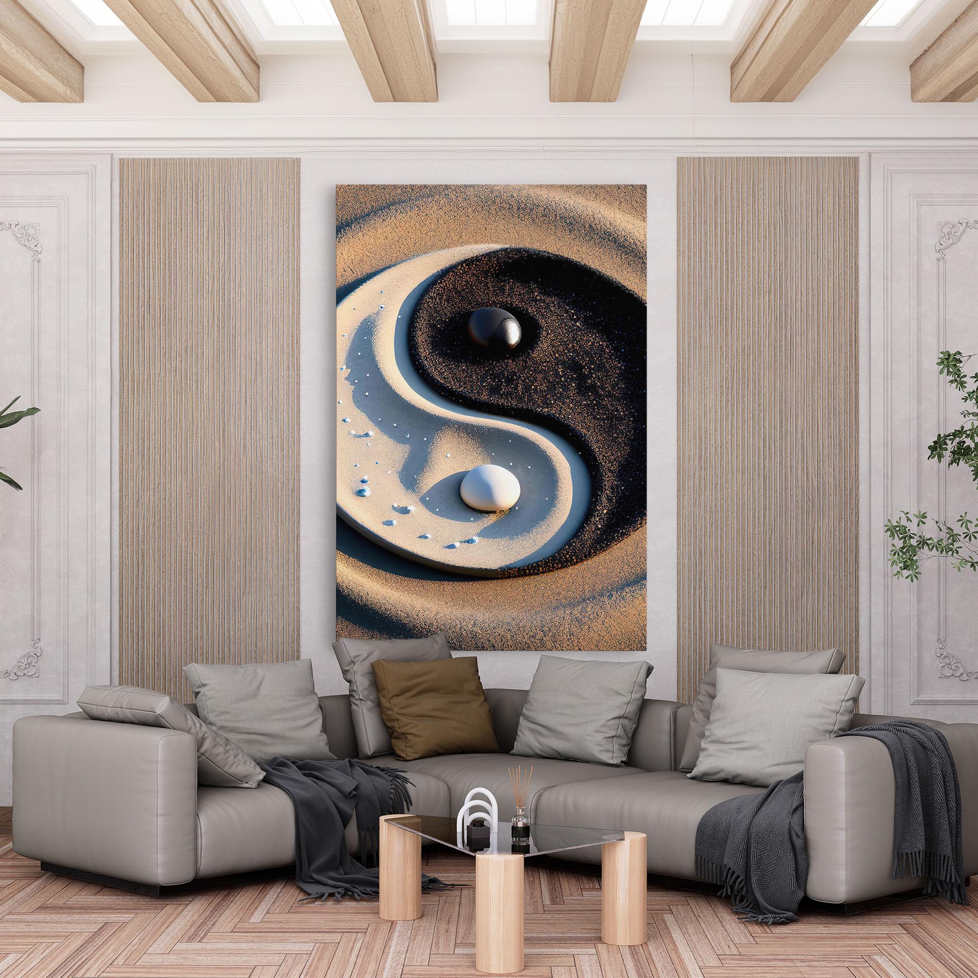 Leinwandbild Pretty Sand Yinyang mockup 6