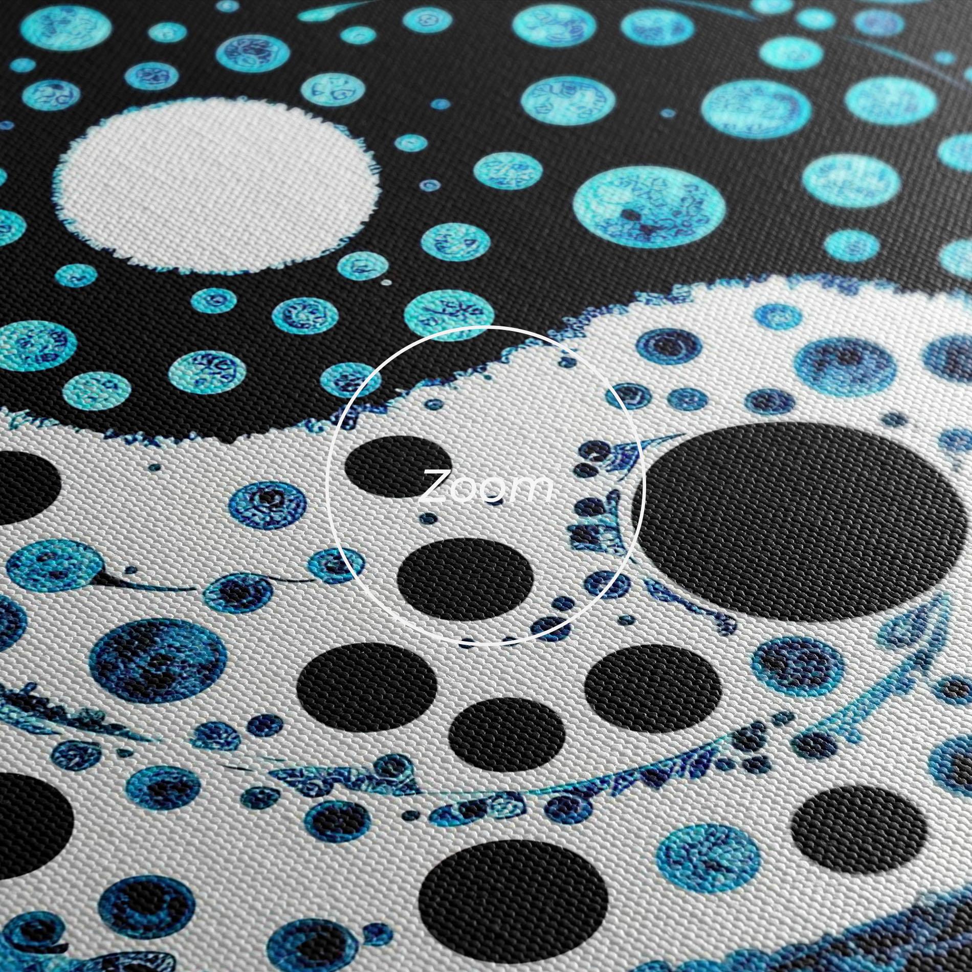 Leinwandbild Blue White Yinyang mockup 3