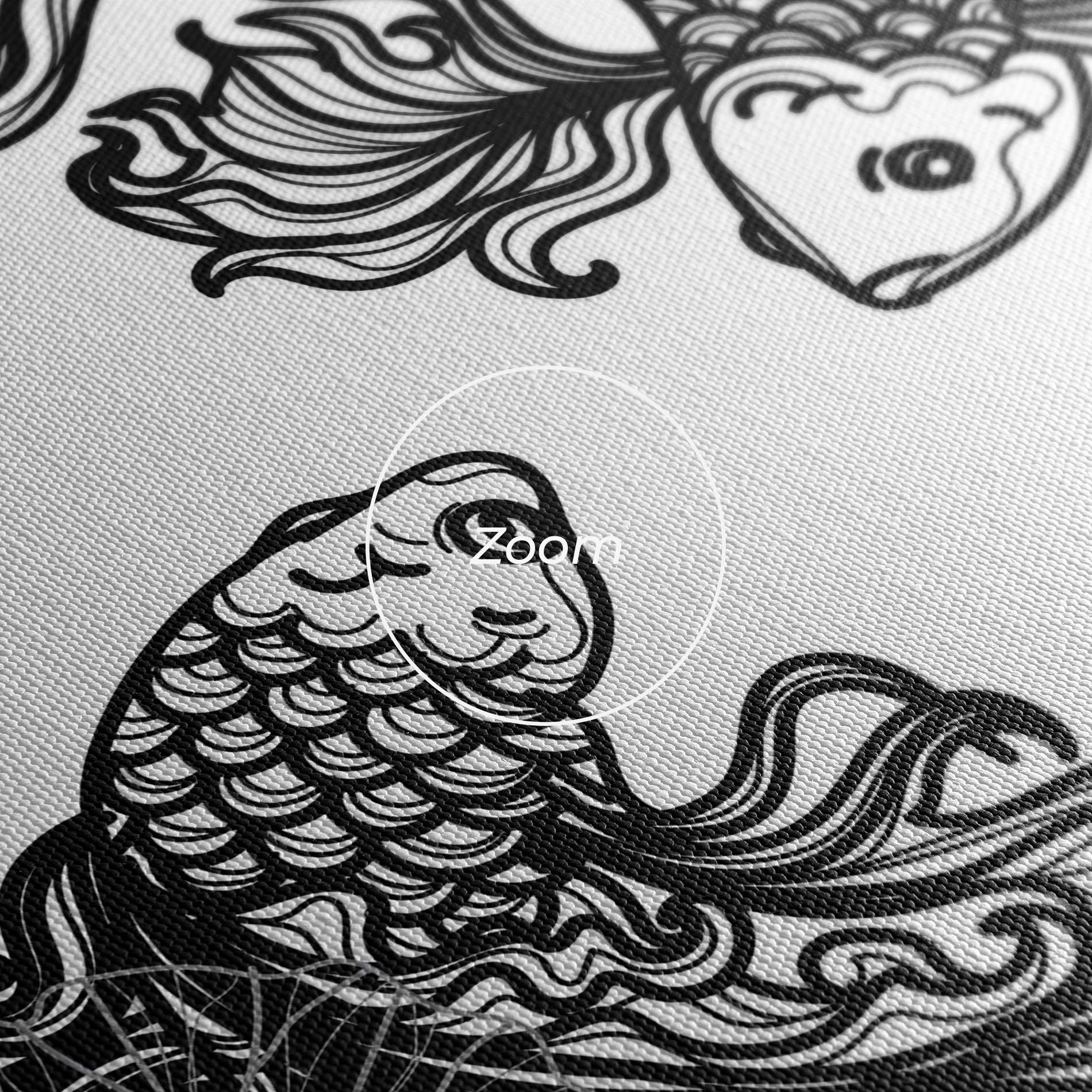 Leinwandbild Fish Yinyang mockup 3