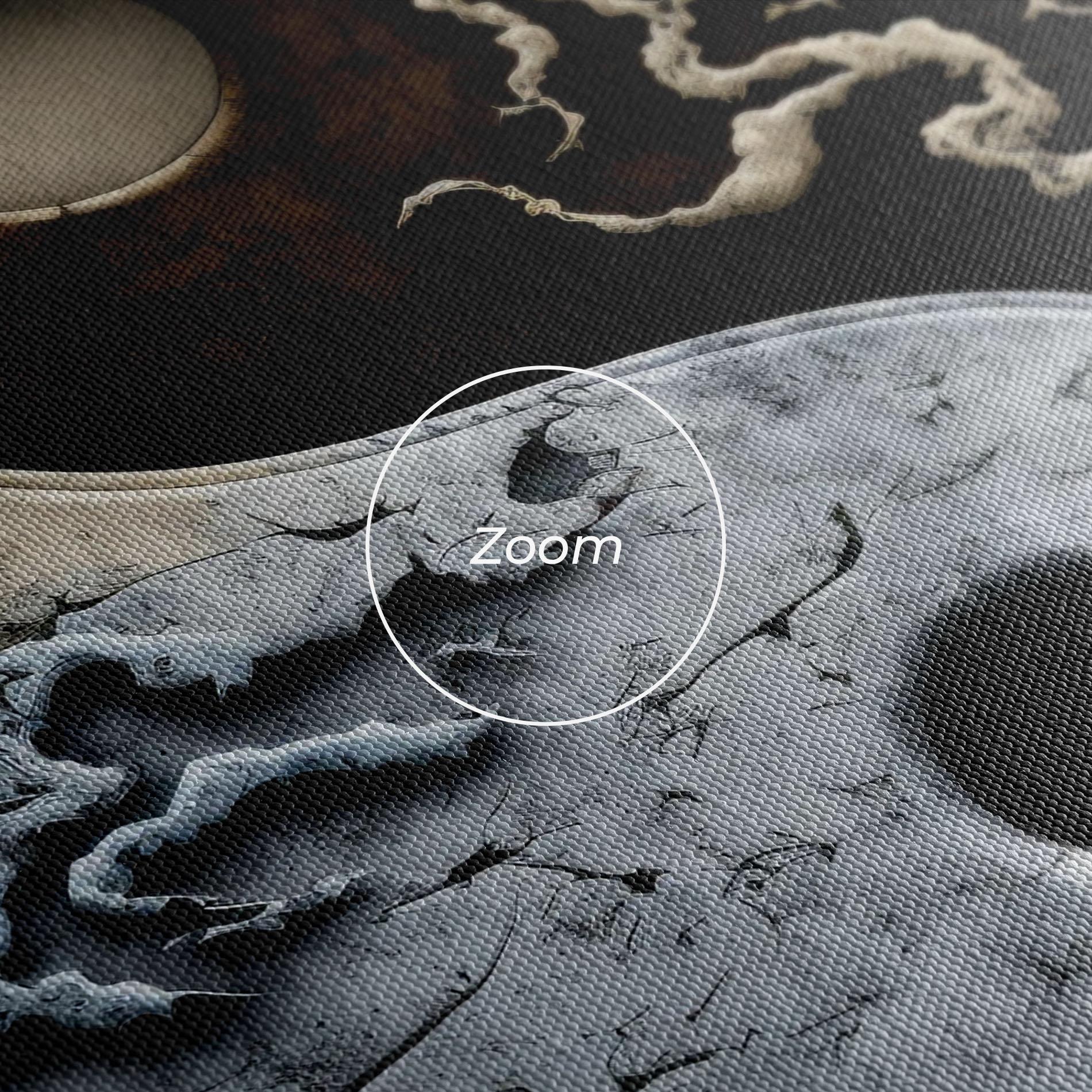 Leinwandbild Vintage Yinyang mockup 3