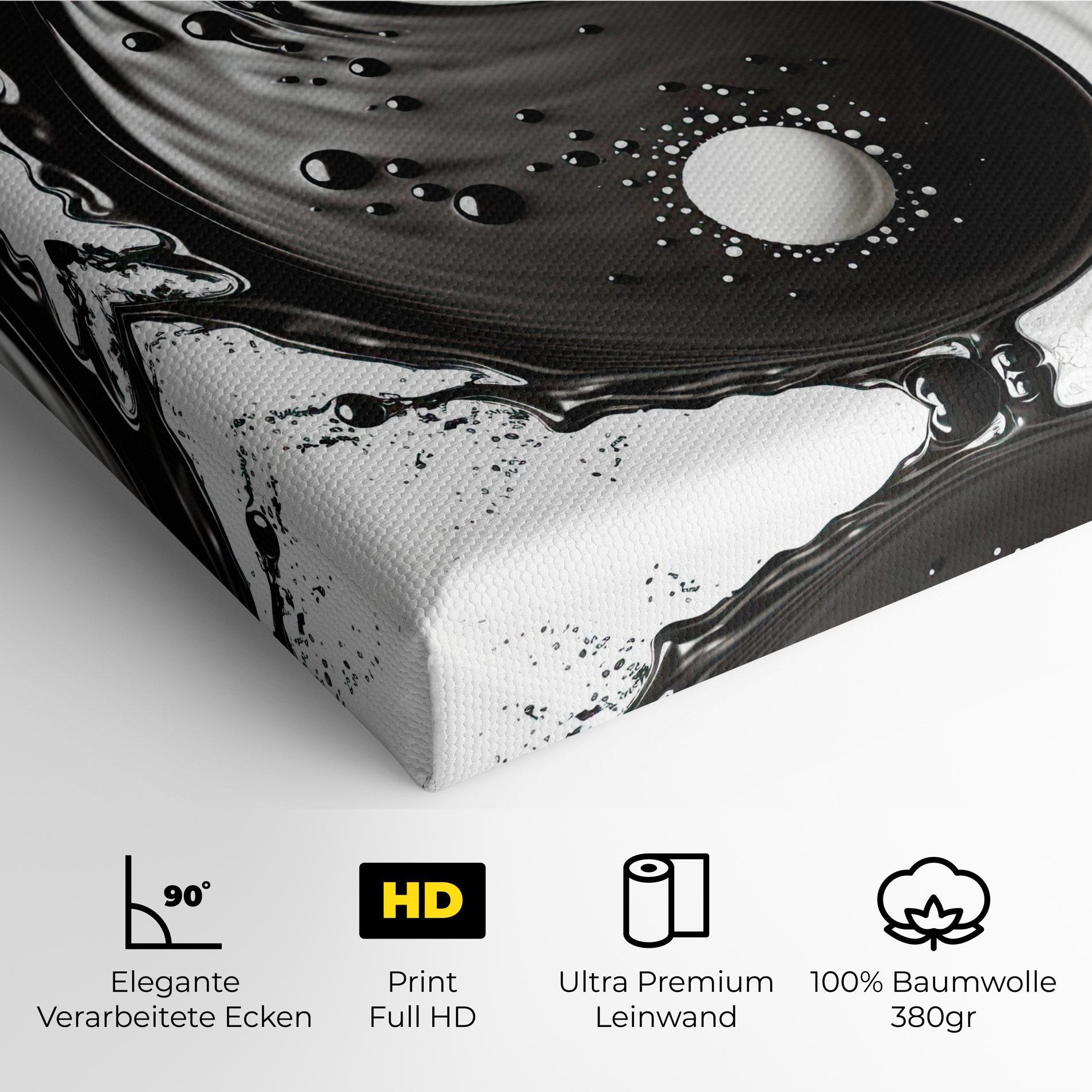Leinwandbild Black Liquid Yinyang mockup 4