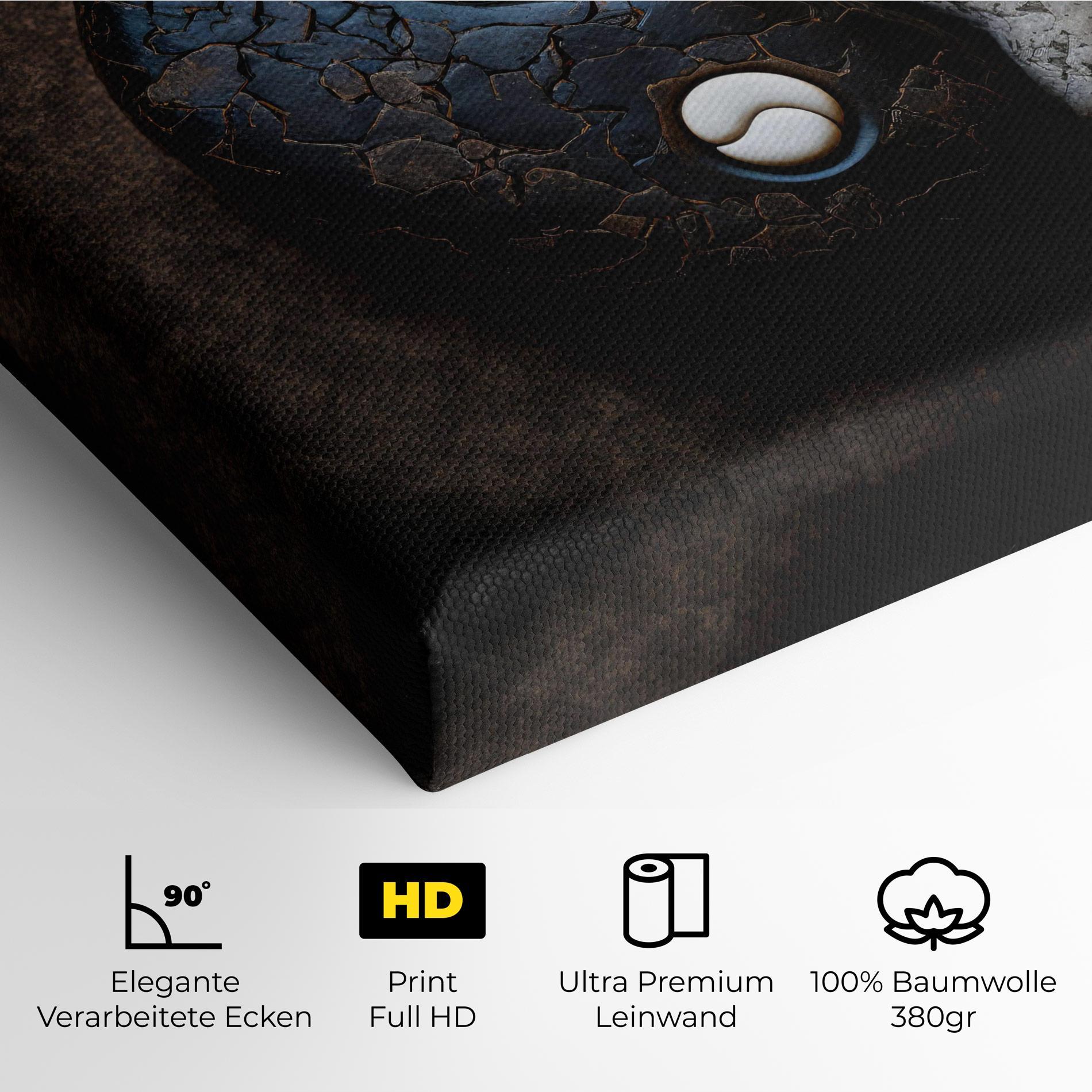 Leinwandbild Black Stone Yinyang mockup 4