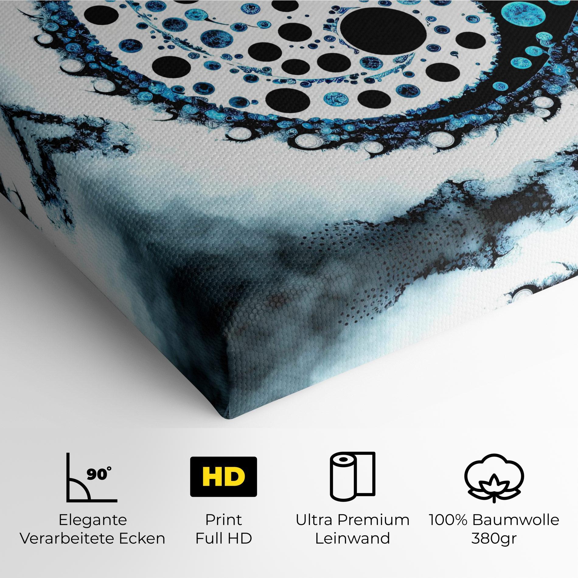 Leinwandbild Blue White Yinyang mockup 4