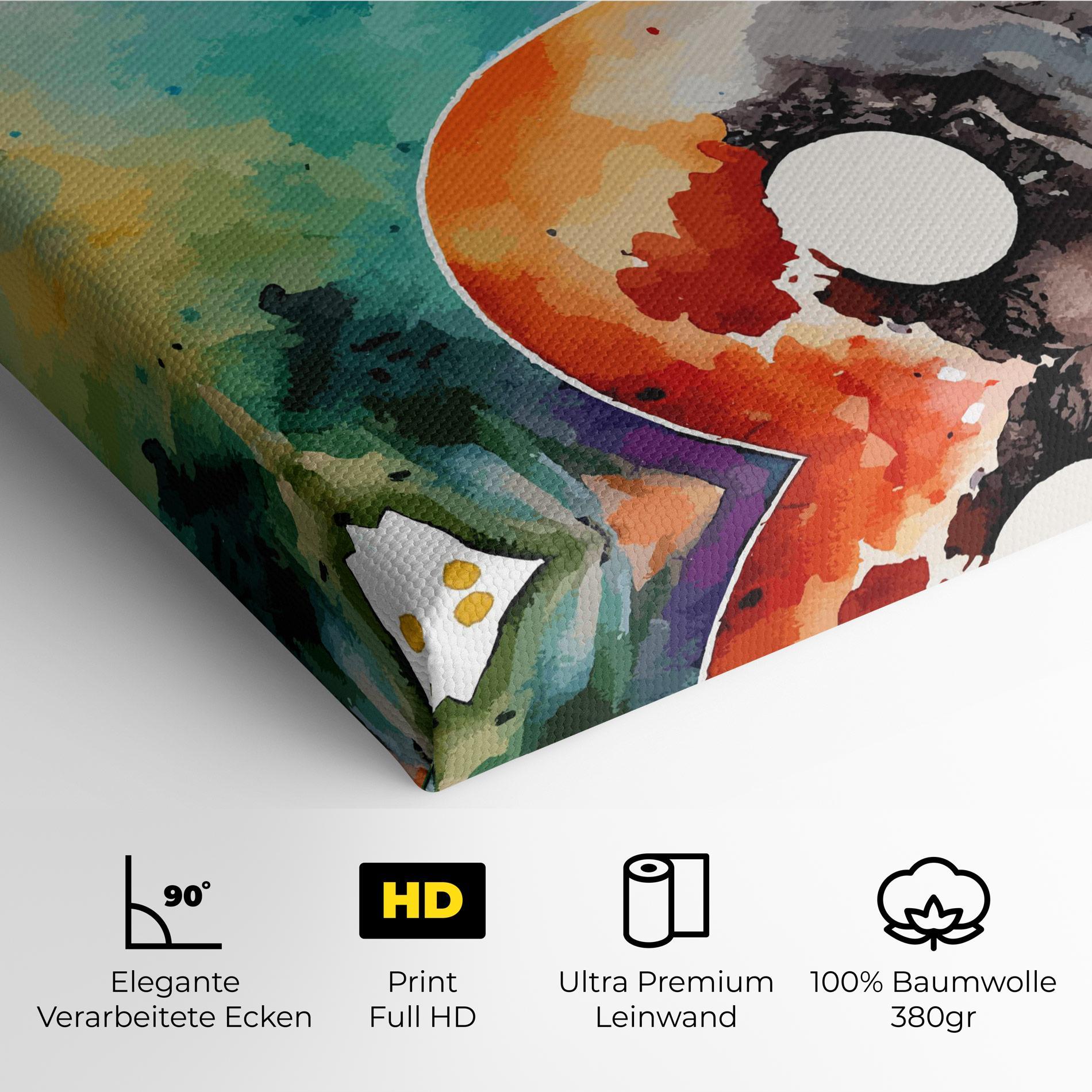 Leinwandbild Earth Yinyang Art mockup 4