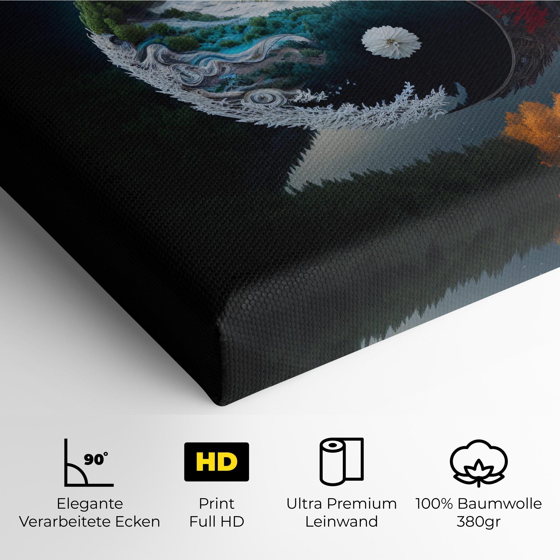 Leinwandbild Mountain Yinyang mockup 4