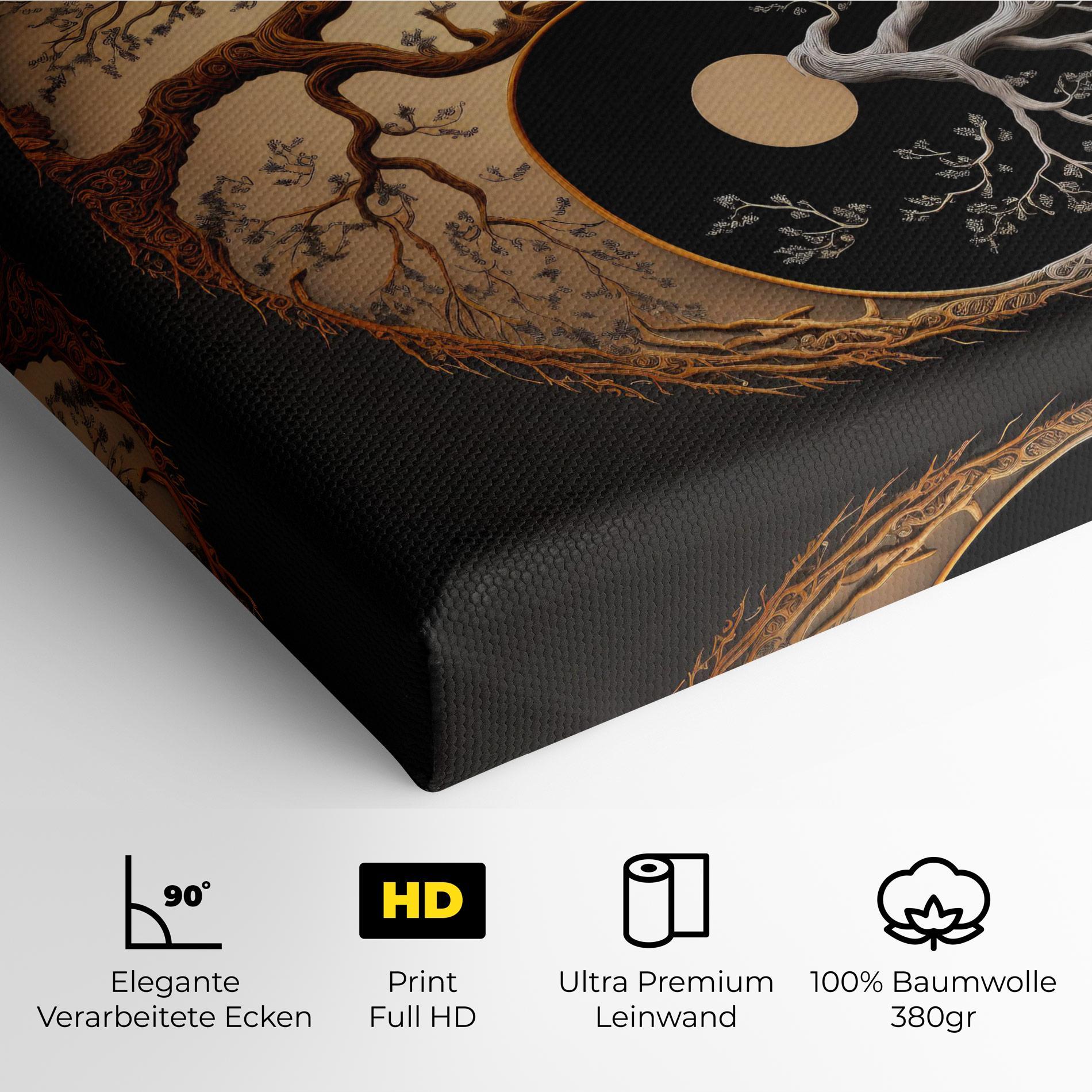 Leinwandbild Old Tree Yinyang mockup 4