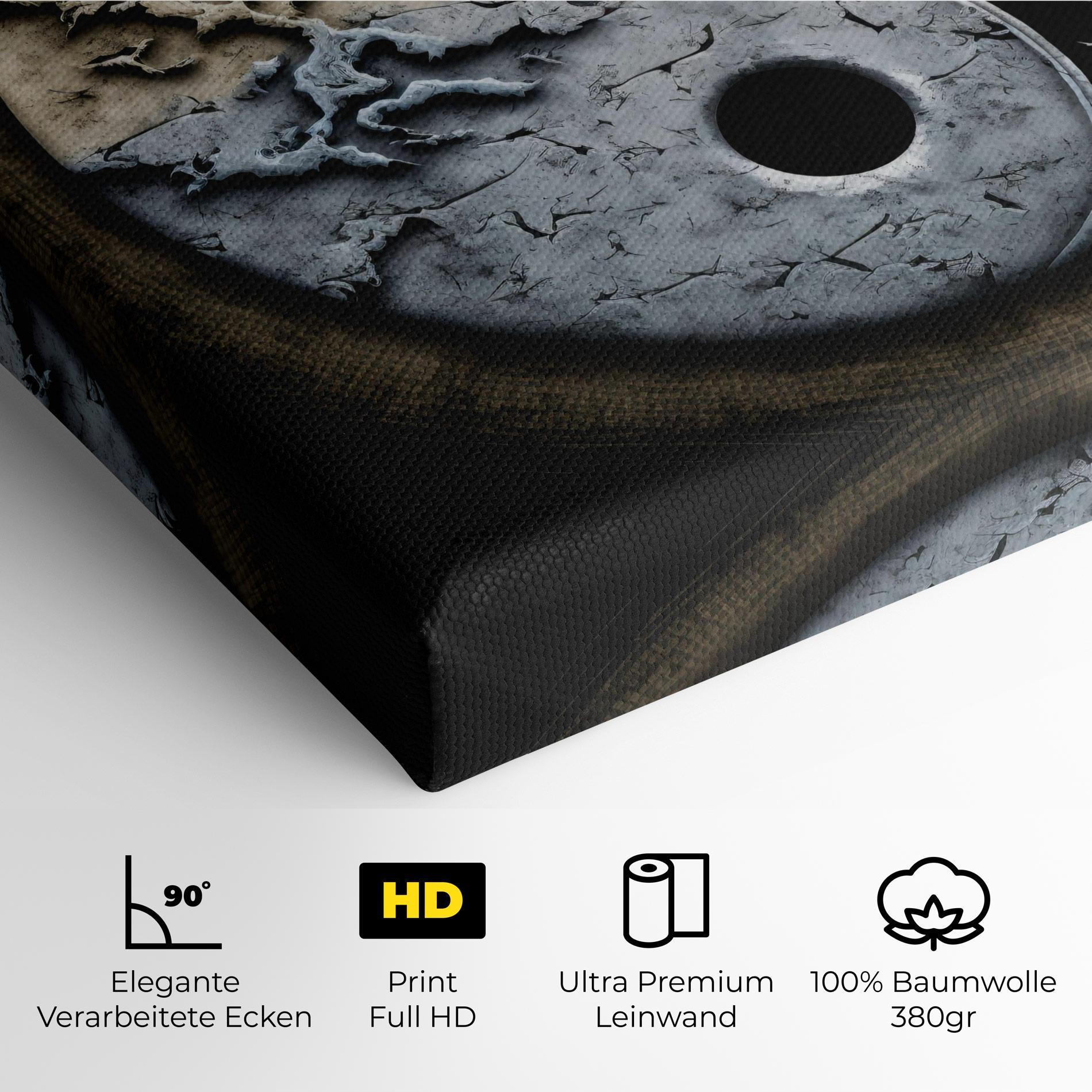 Leinwandbild Vintage Yinyang mockup 4