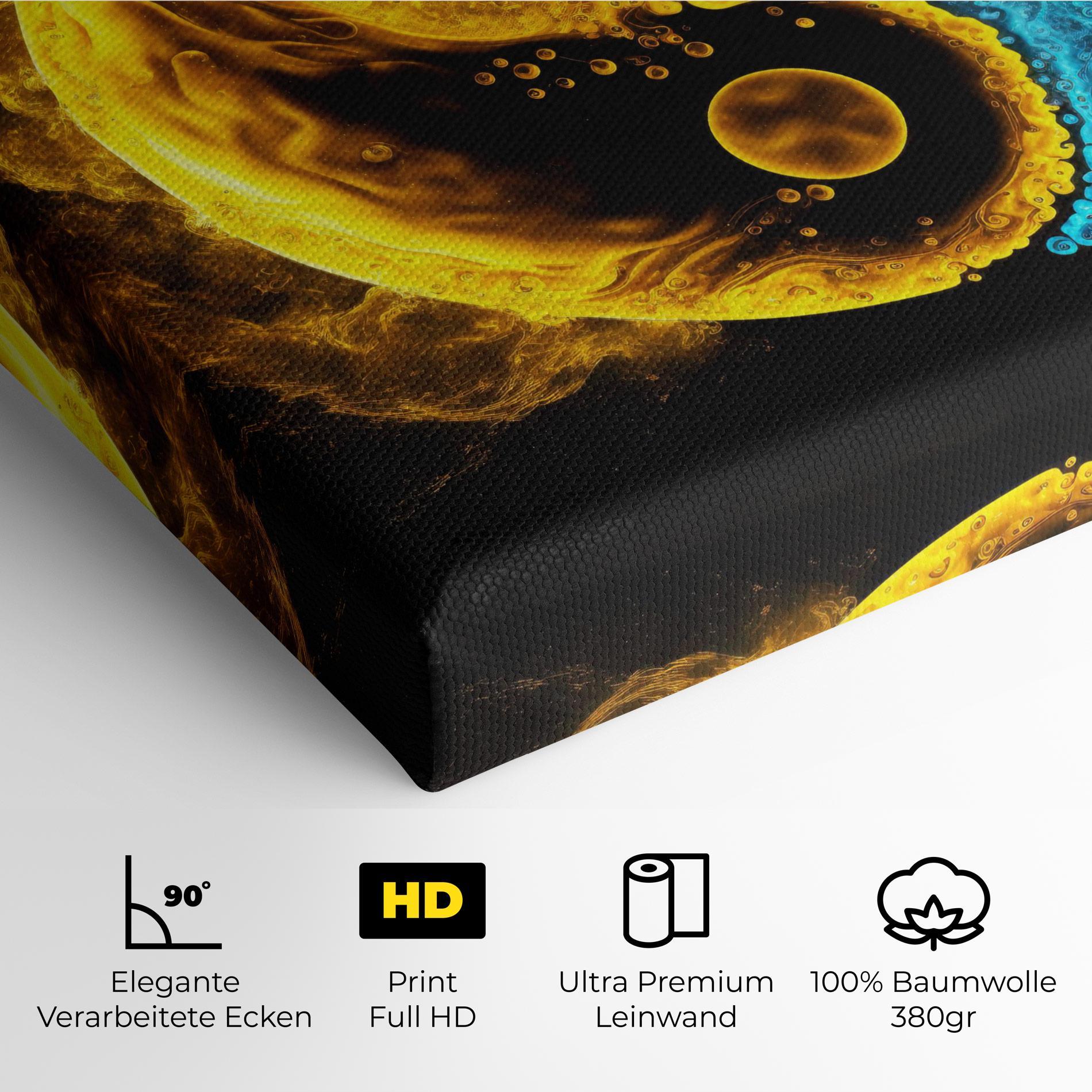Leinwandbild Yellow Blue Yinyang mockup 4
