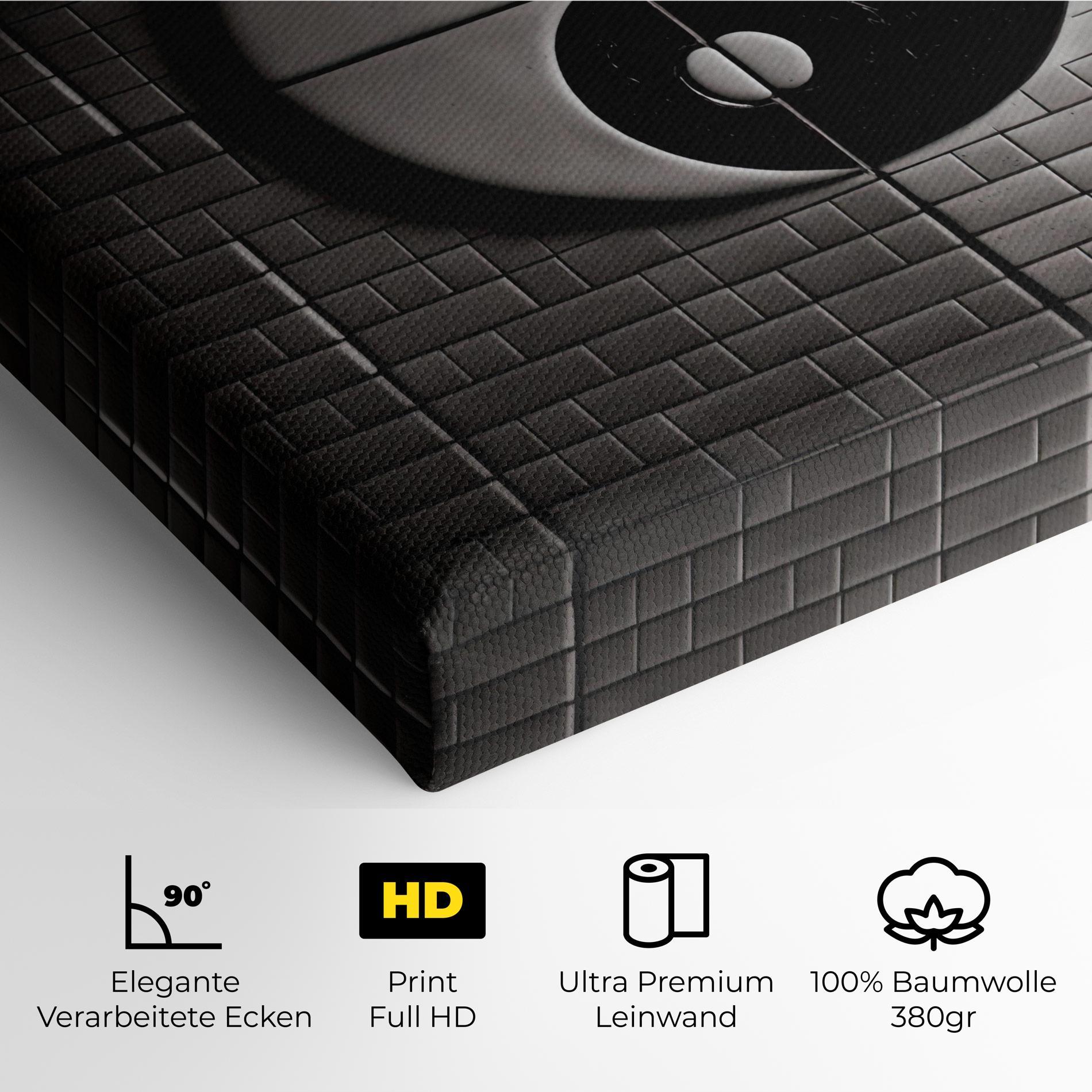 Leinwandbild Yinyang Tiles Wall mockup 4