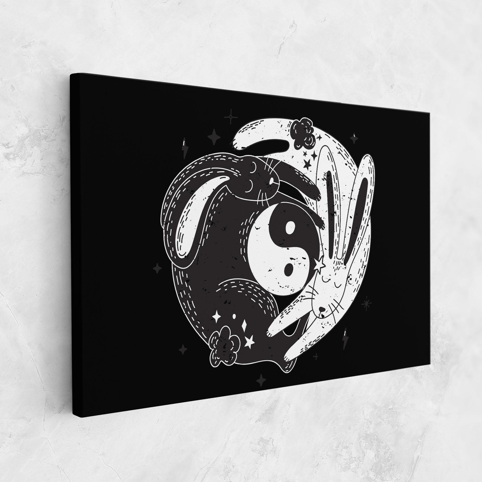 Leinwandbild Bunny Yinyang mockup 1
