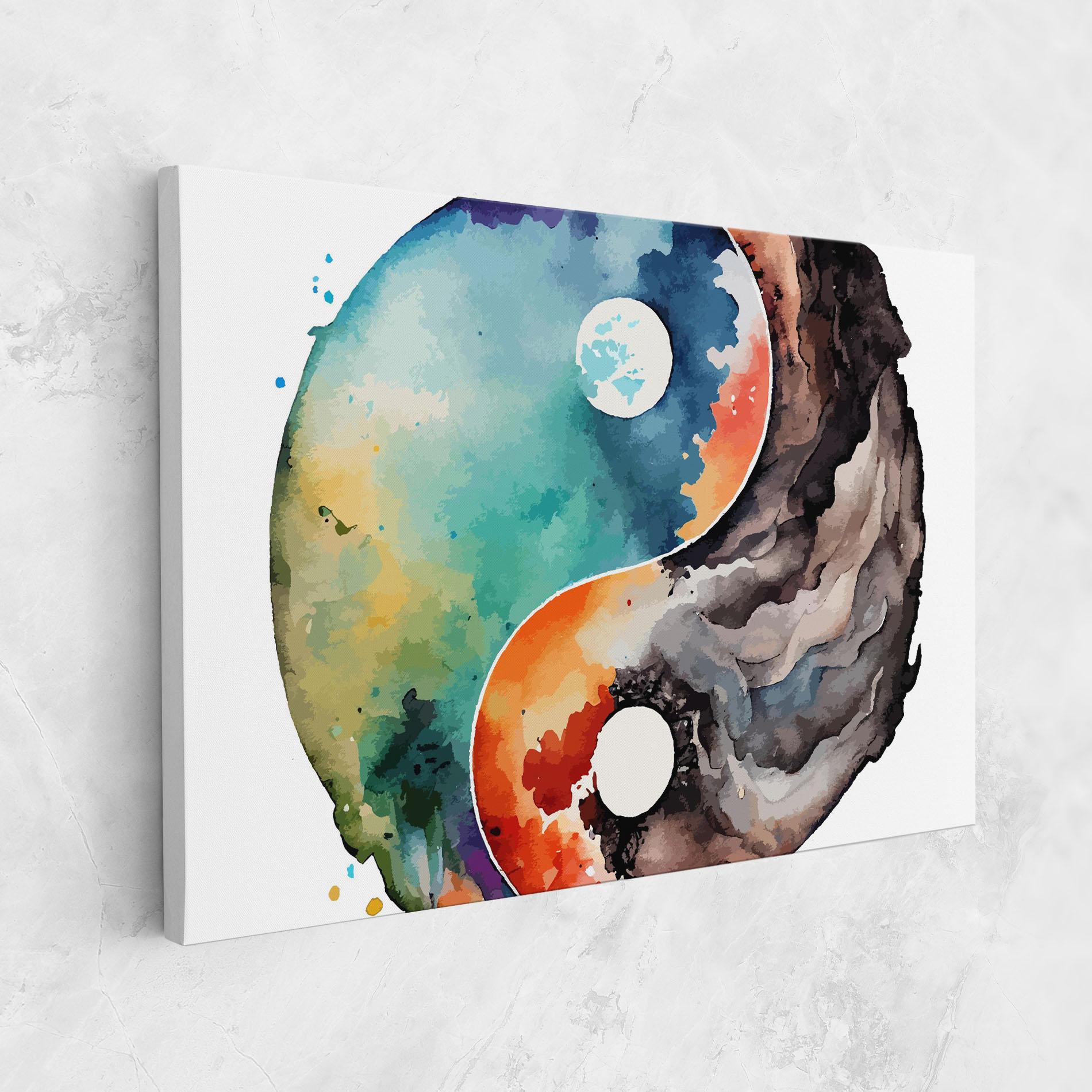Leinwandbild Earth Yinyang Art mockup 1