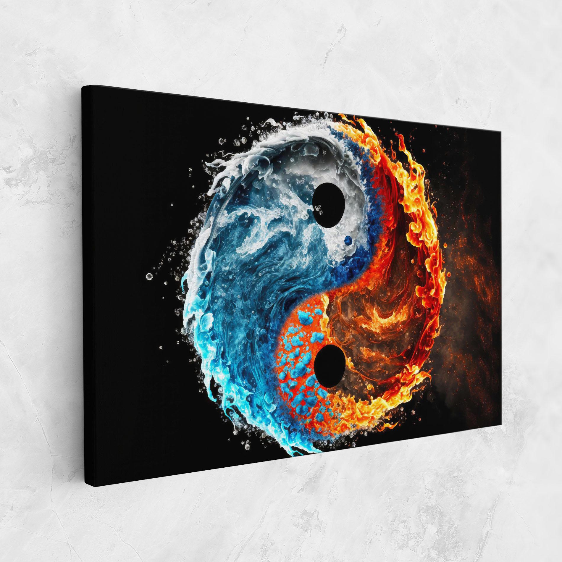Leinwandbild Fire Water Yin Yang mockup 1