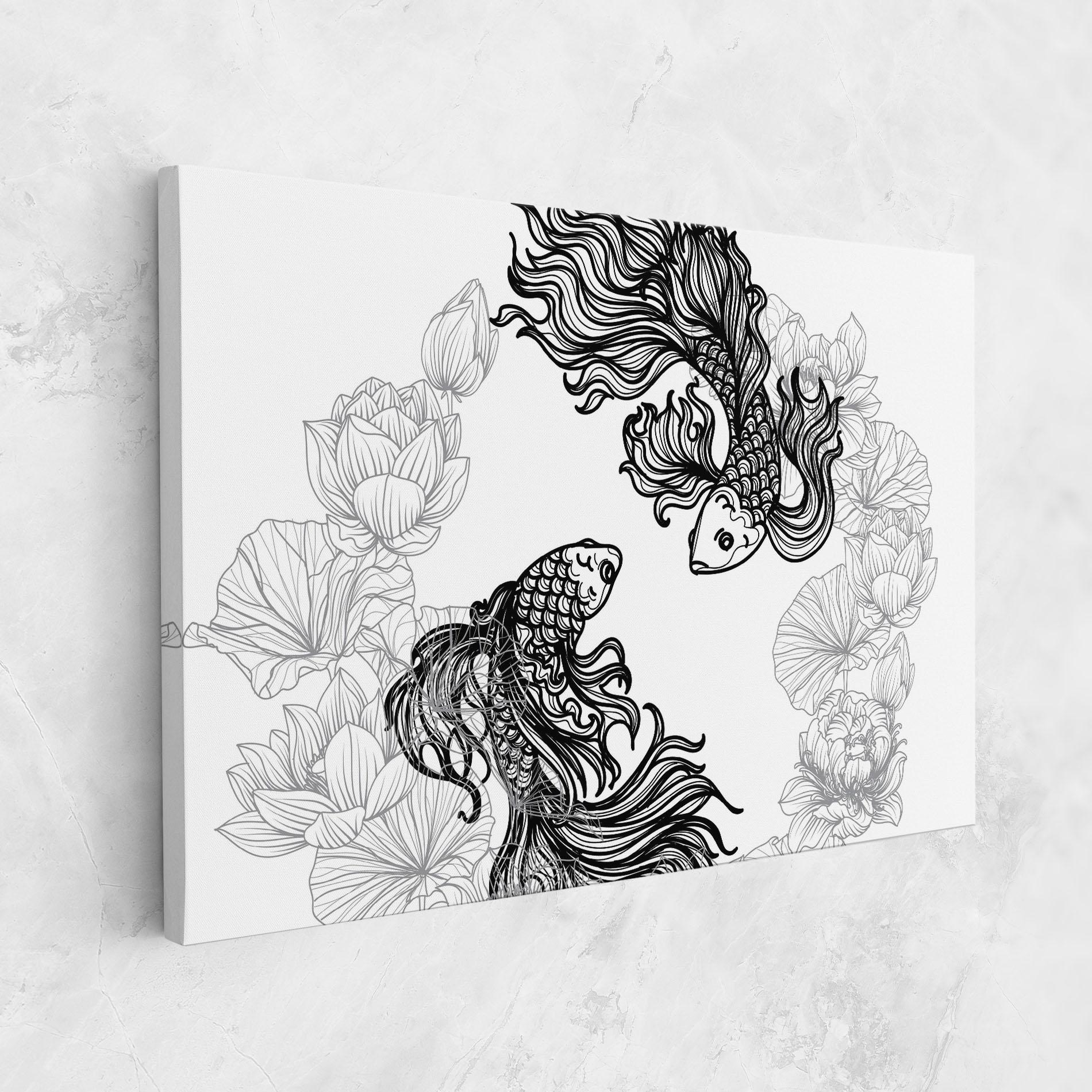 Leinwandbild Fish Yinyang mockup 1