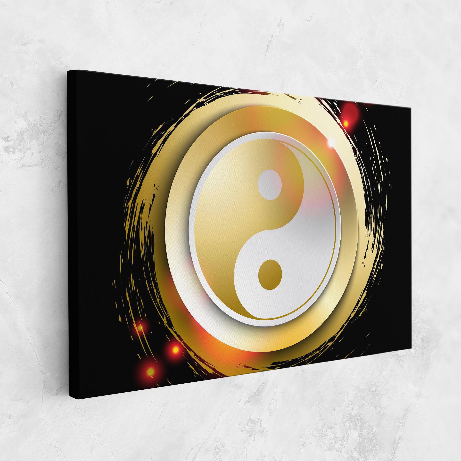 Leinwandbild Gold Light Yinyang mockup 1