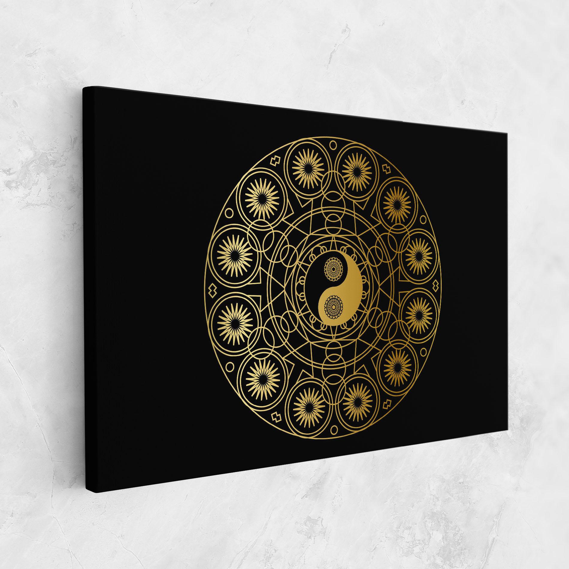 Leinwandbild Gold Meditation Mandala mockup 1