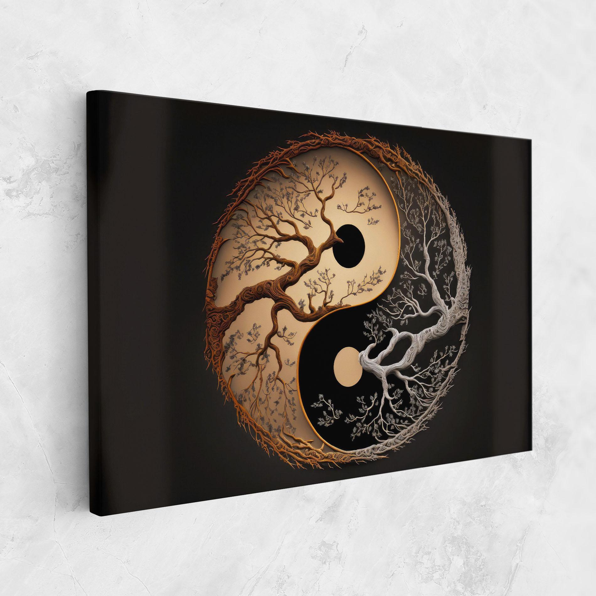 Leinwandbild Old Tree Yinyang mockup 1