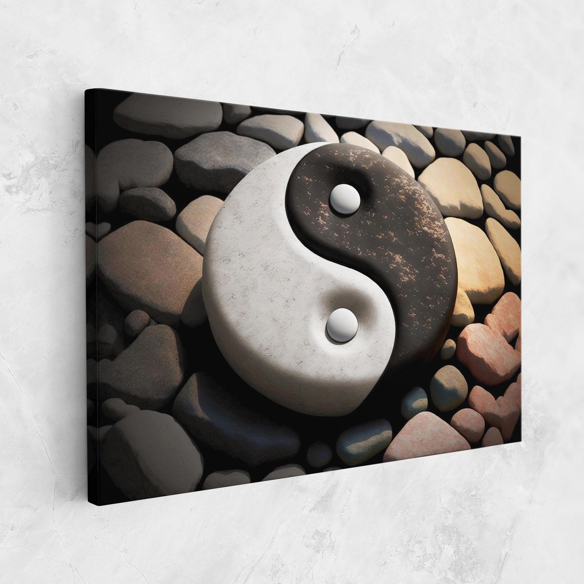 Leinwandbild Stone Yinyang mockup 1