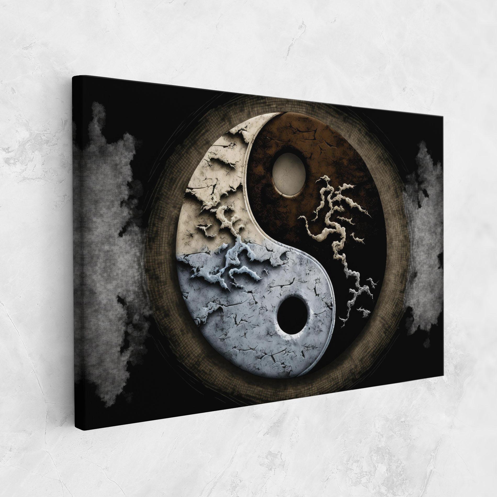 Leinwandbild Vintage Yinyang mockup 1