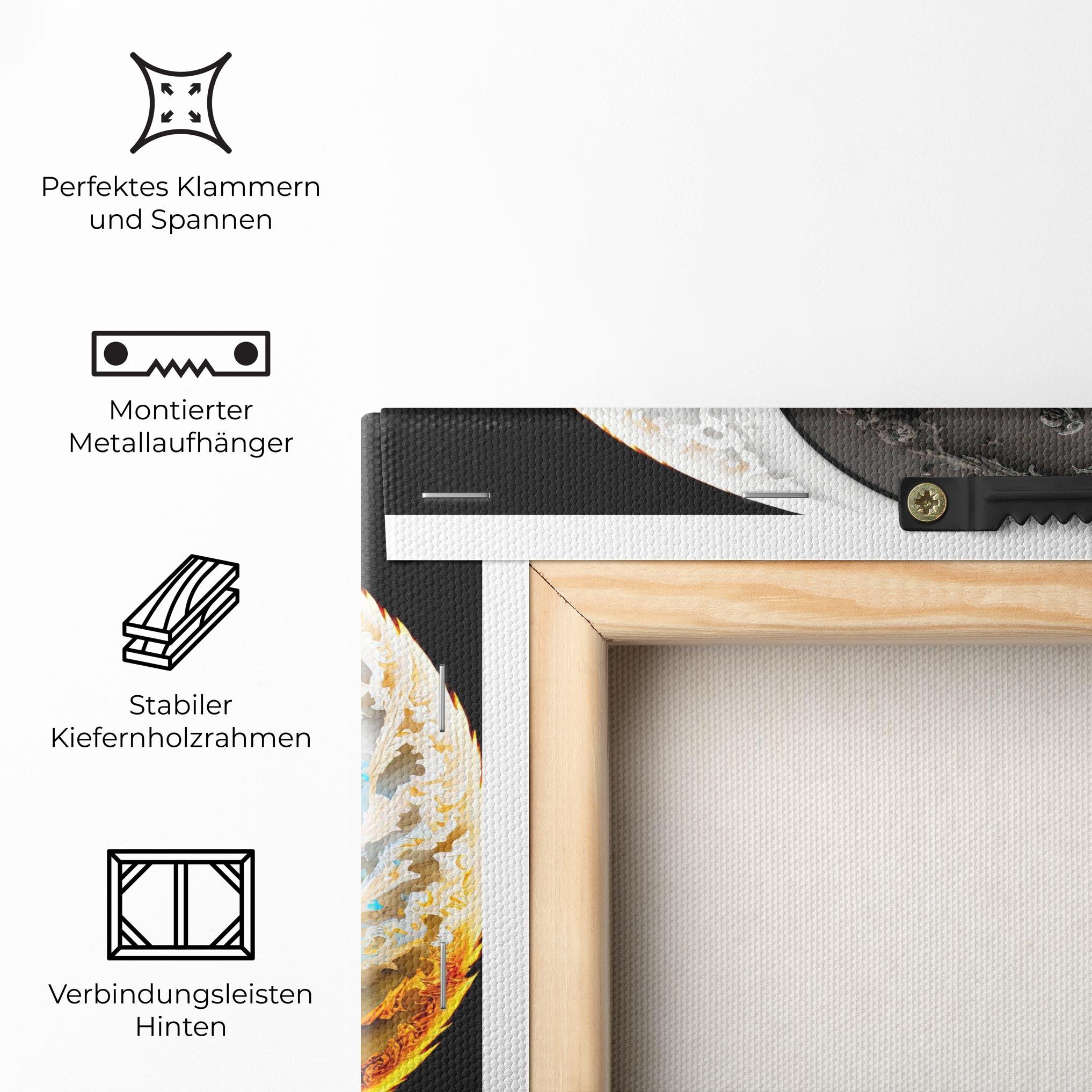 Leinwandbild Black Yellow Yinyang mockup 5