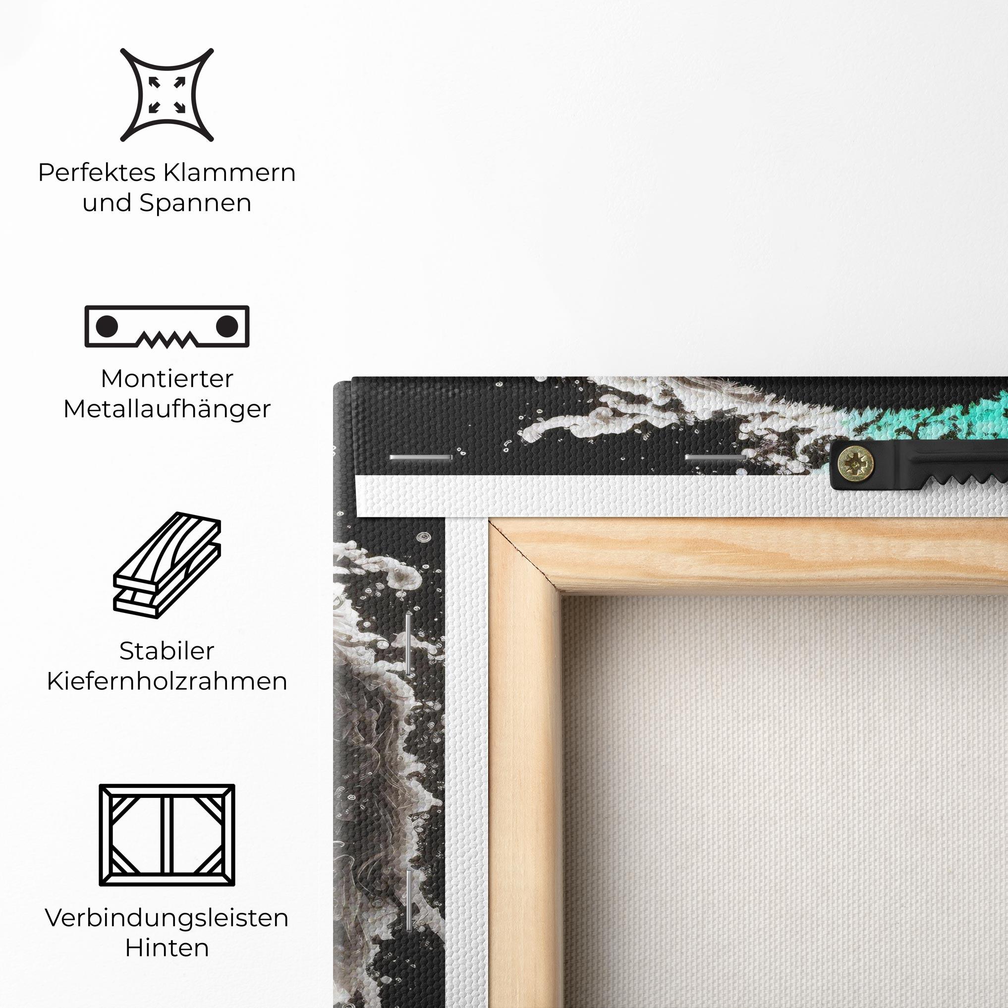 Leinwandbild Blue Black Yinyang mockup 5