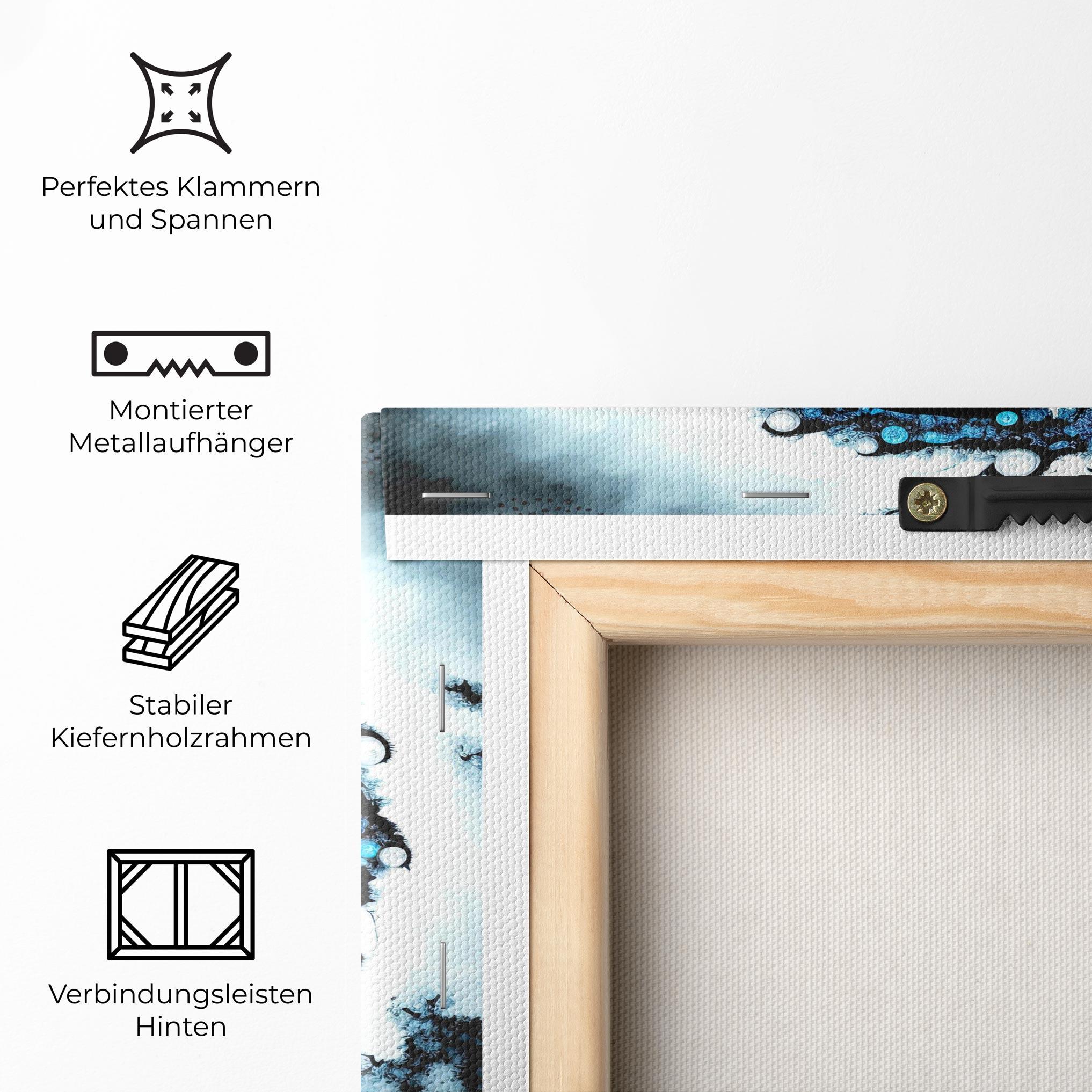 Leinwandbild Blue White Yinyang mockup 5