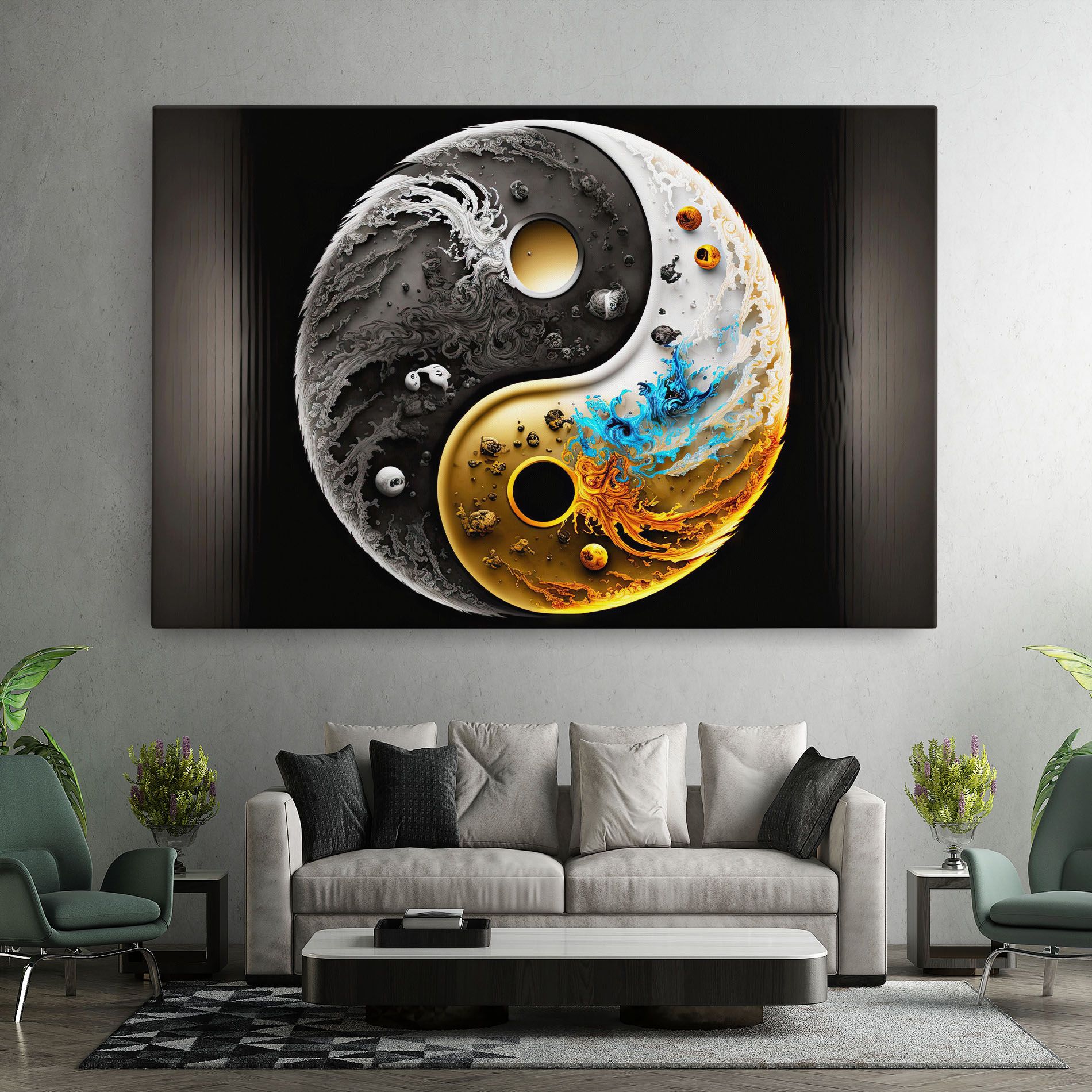 Black Yellow Yinyang mockup 7