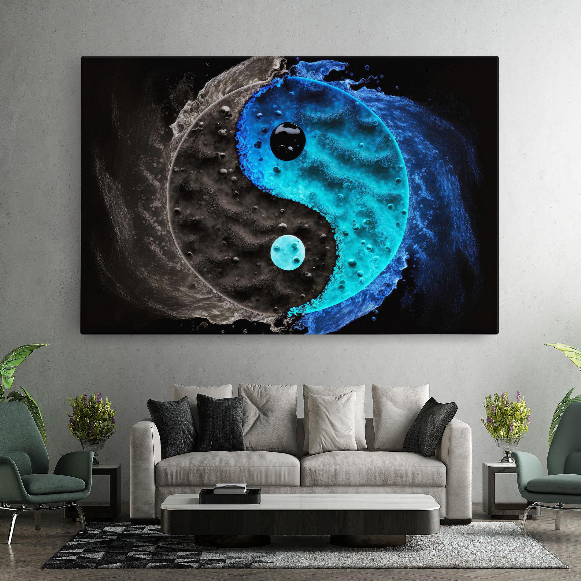 Leinwandbild Blue Water Yinyang mockup 7