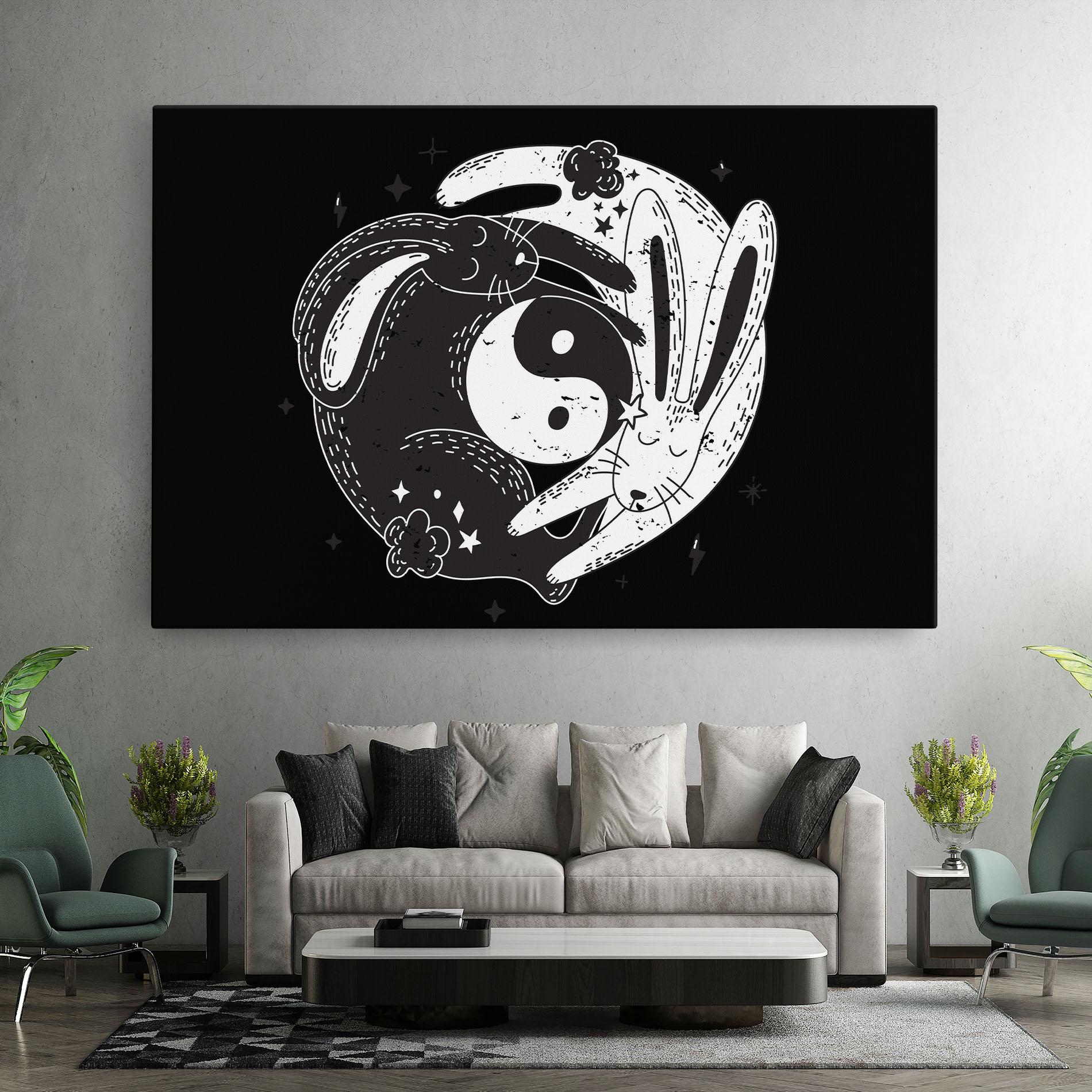 Leinwandbild Bunny Yinyang mockup 7