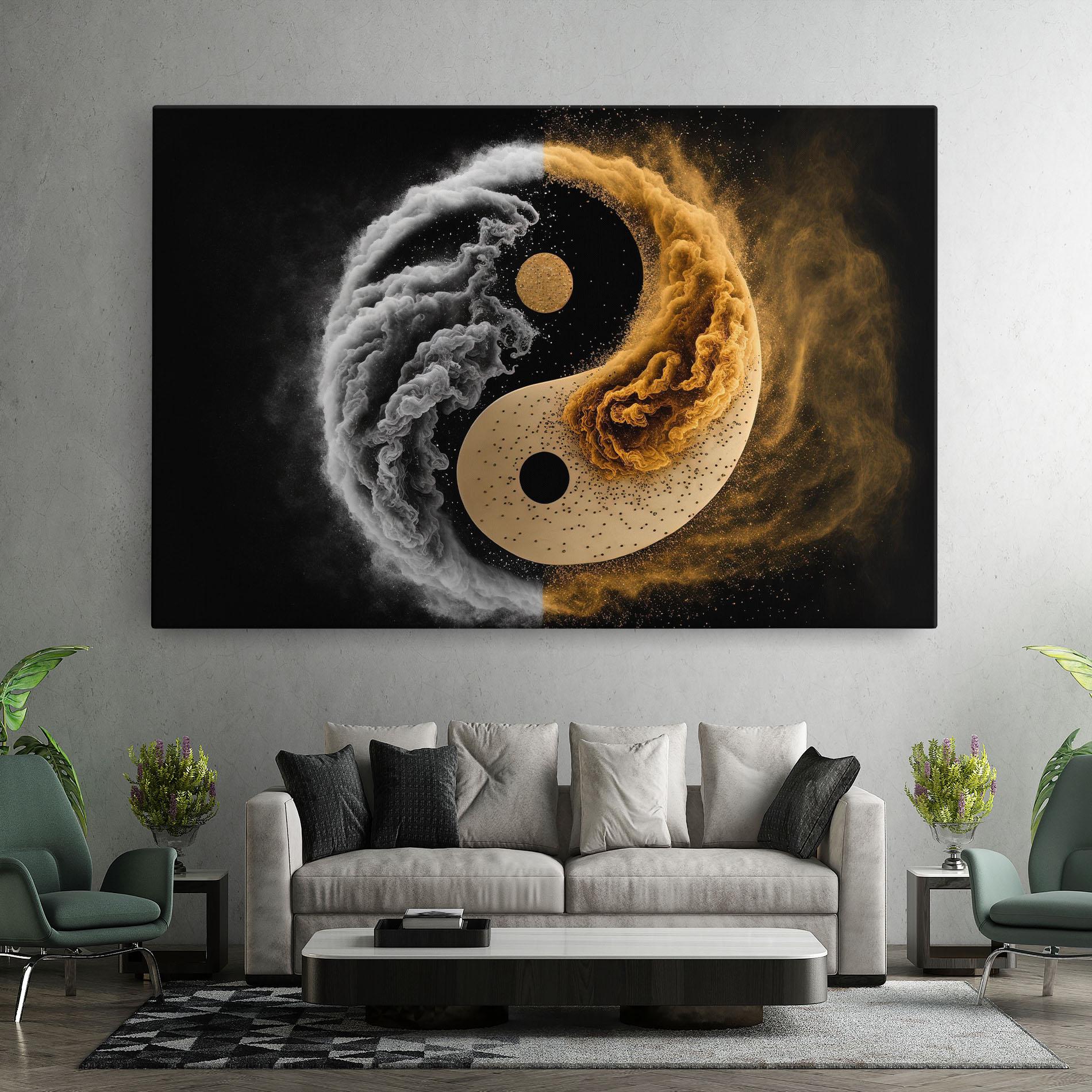 Leinwandbild Cream Smoke Yinyang mockup 7