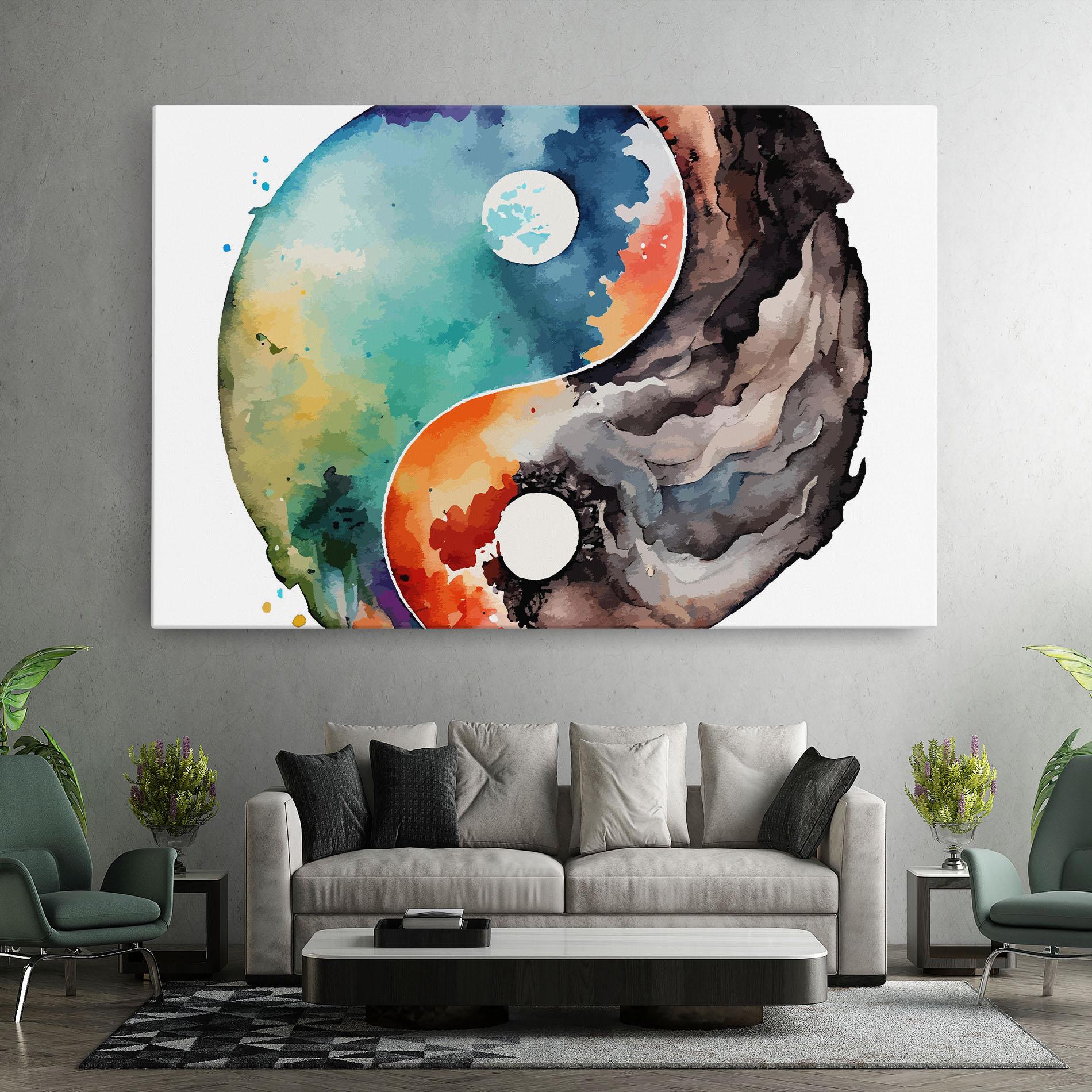 Leinwandbild Earth Yinyang Art mockup 7