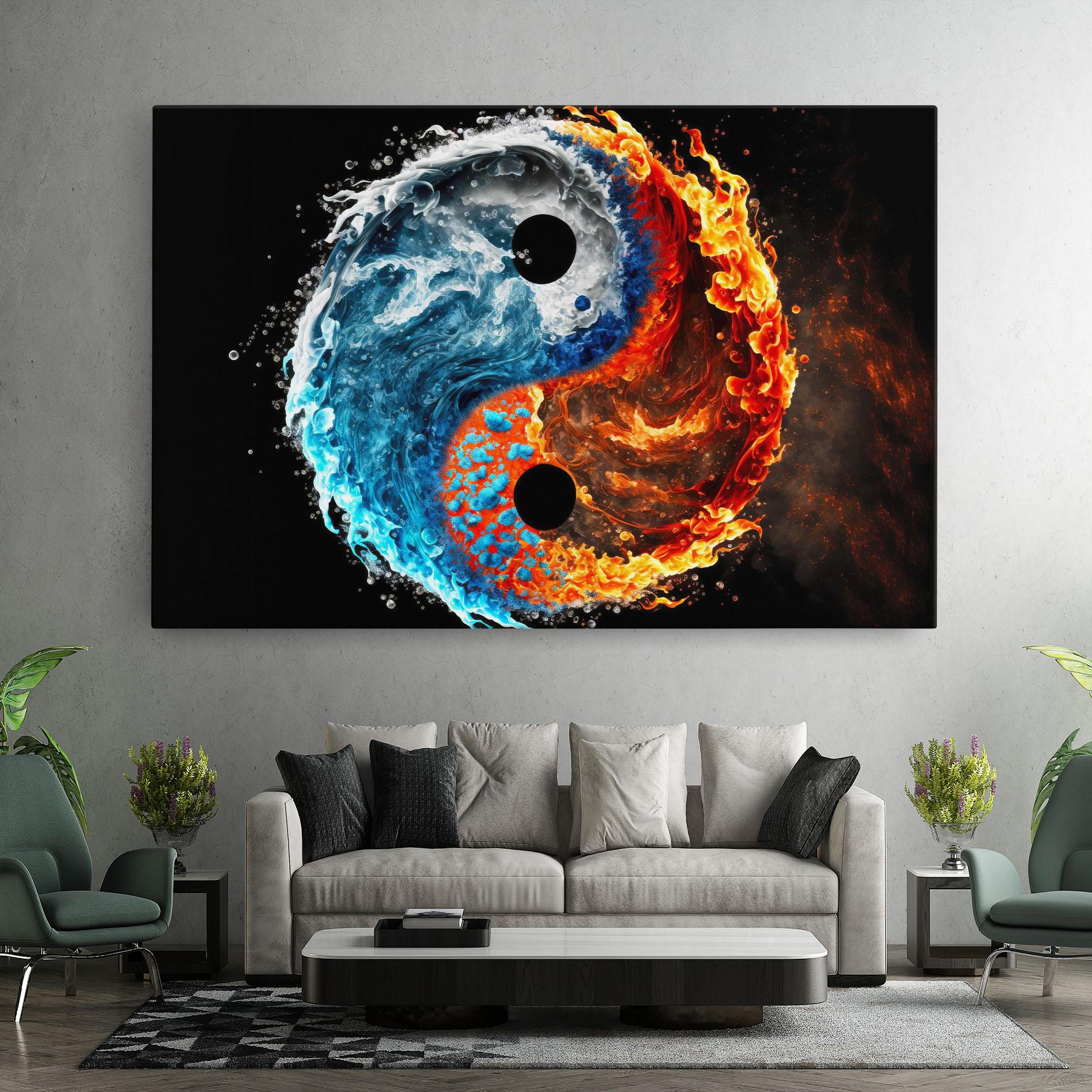 Leinwandbild Fire Water Yin Yang mockup 7