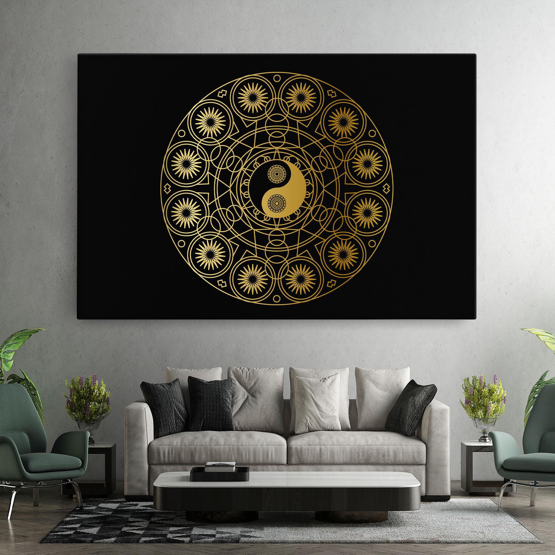 Leinwandbild Gold Meditation Mandala mockup 7
