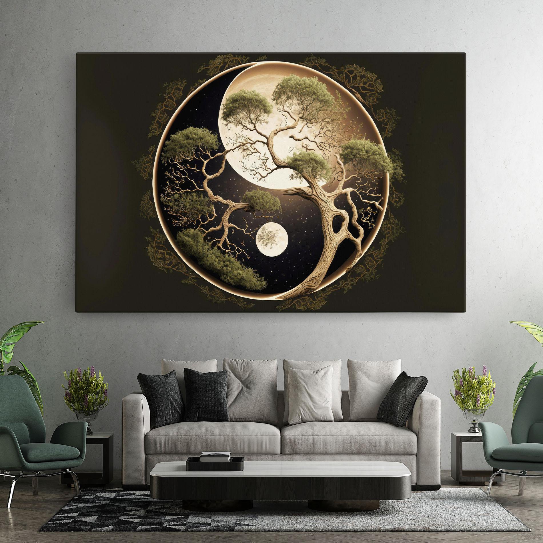 Leinwandbild Green Tree Yinyang mockup 7