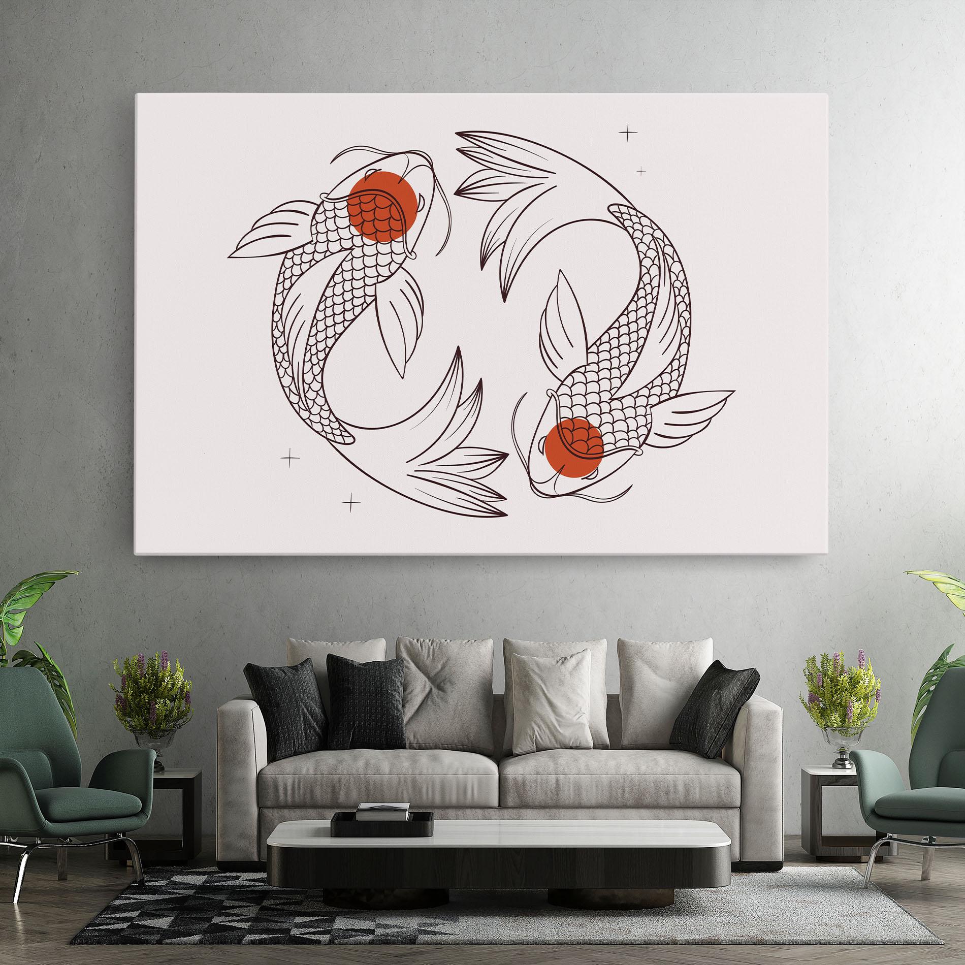 Leinwandbild Koi Yinyang Art mockup 7