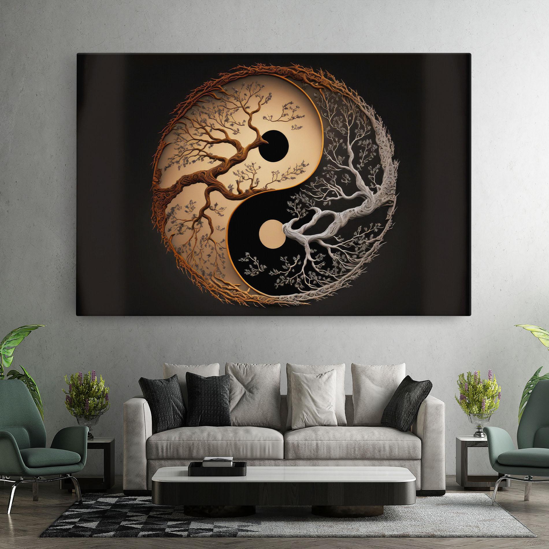 Leinwandbild Old Tree Yinyang mockup 7